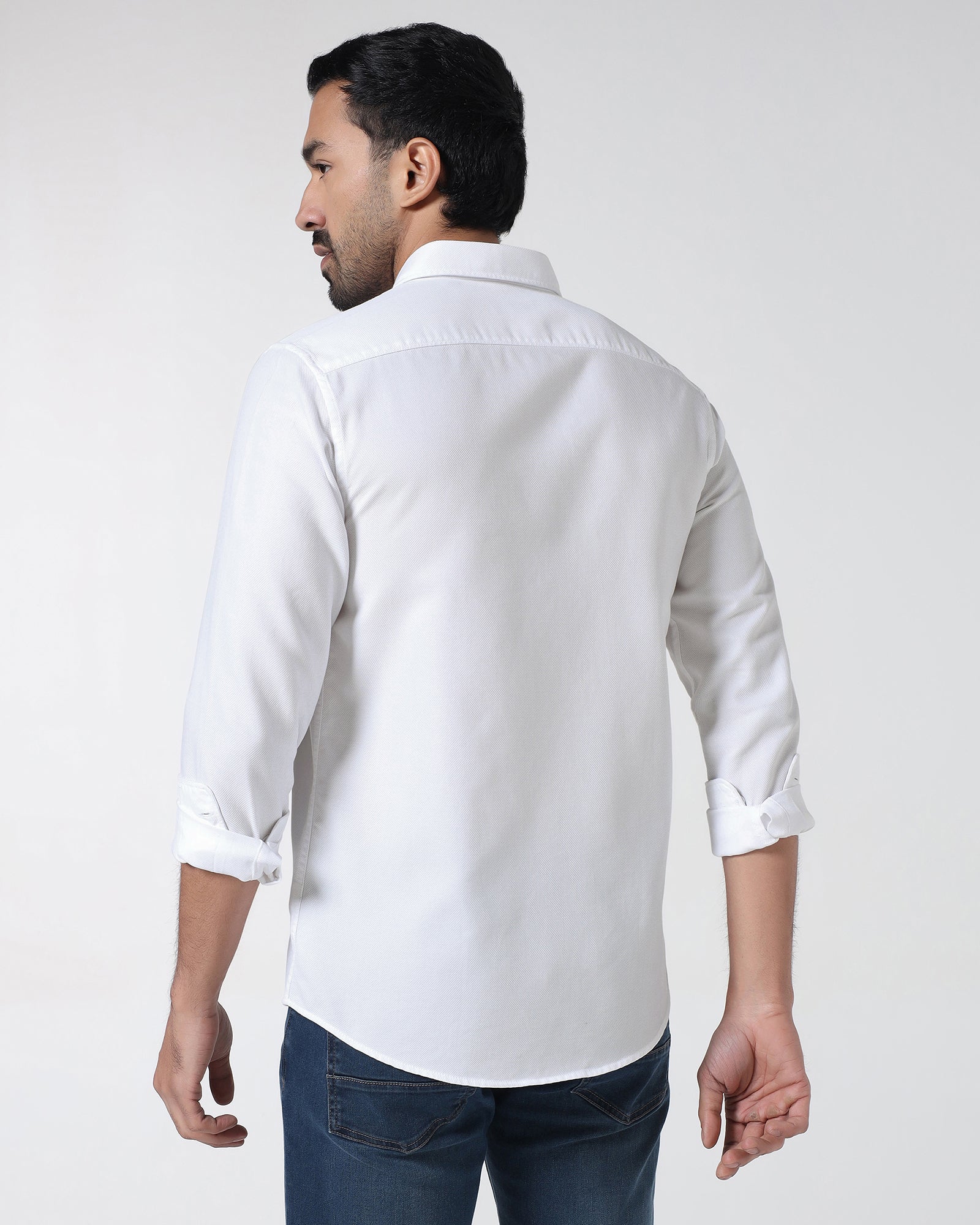 White Textured Shirt - Caty