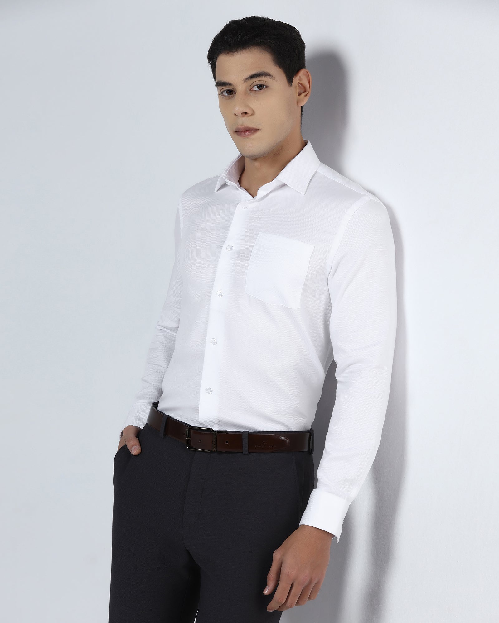 White Textured Shirt - Quinn