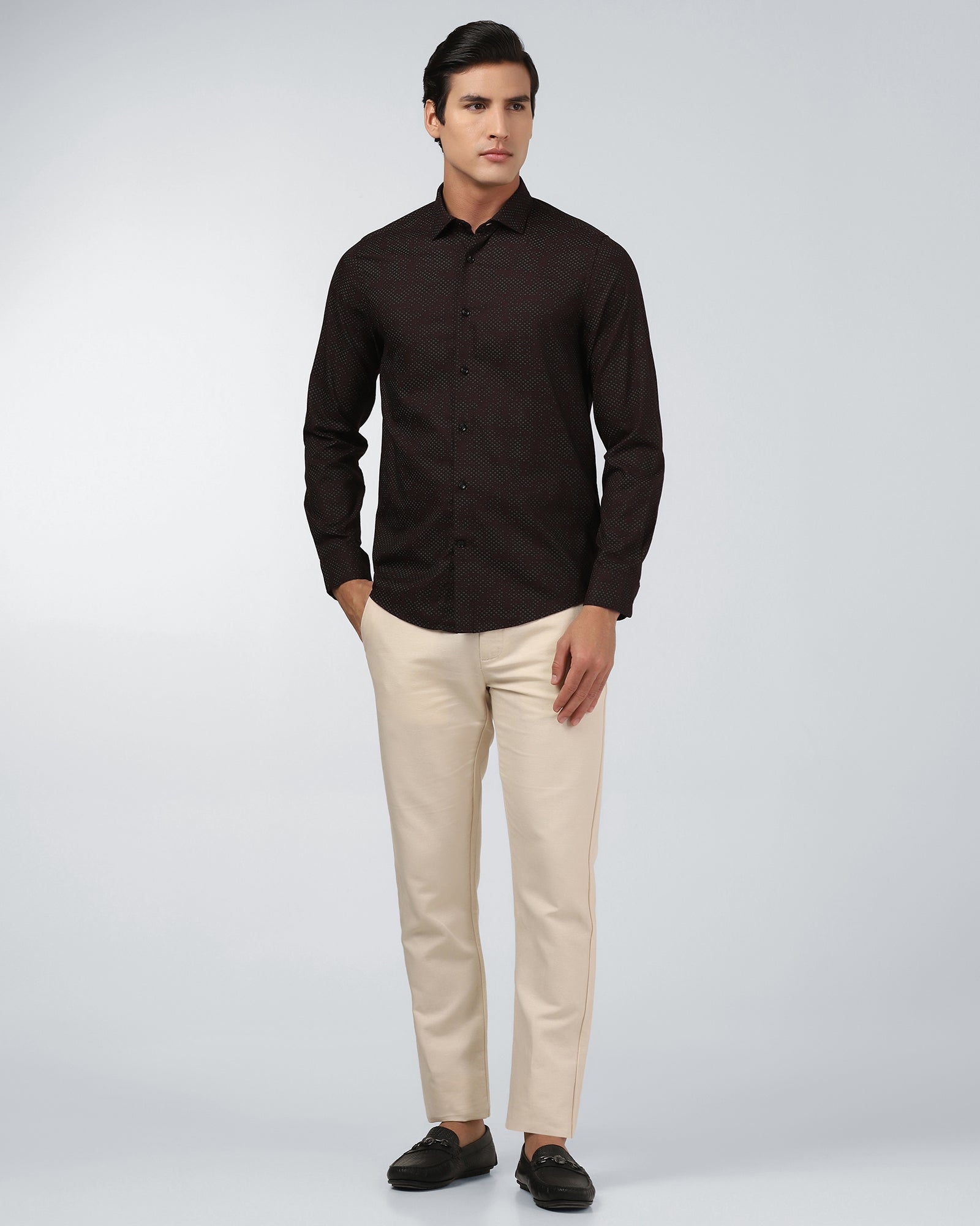 Wine Printed Shirt - Laver