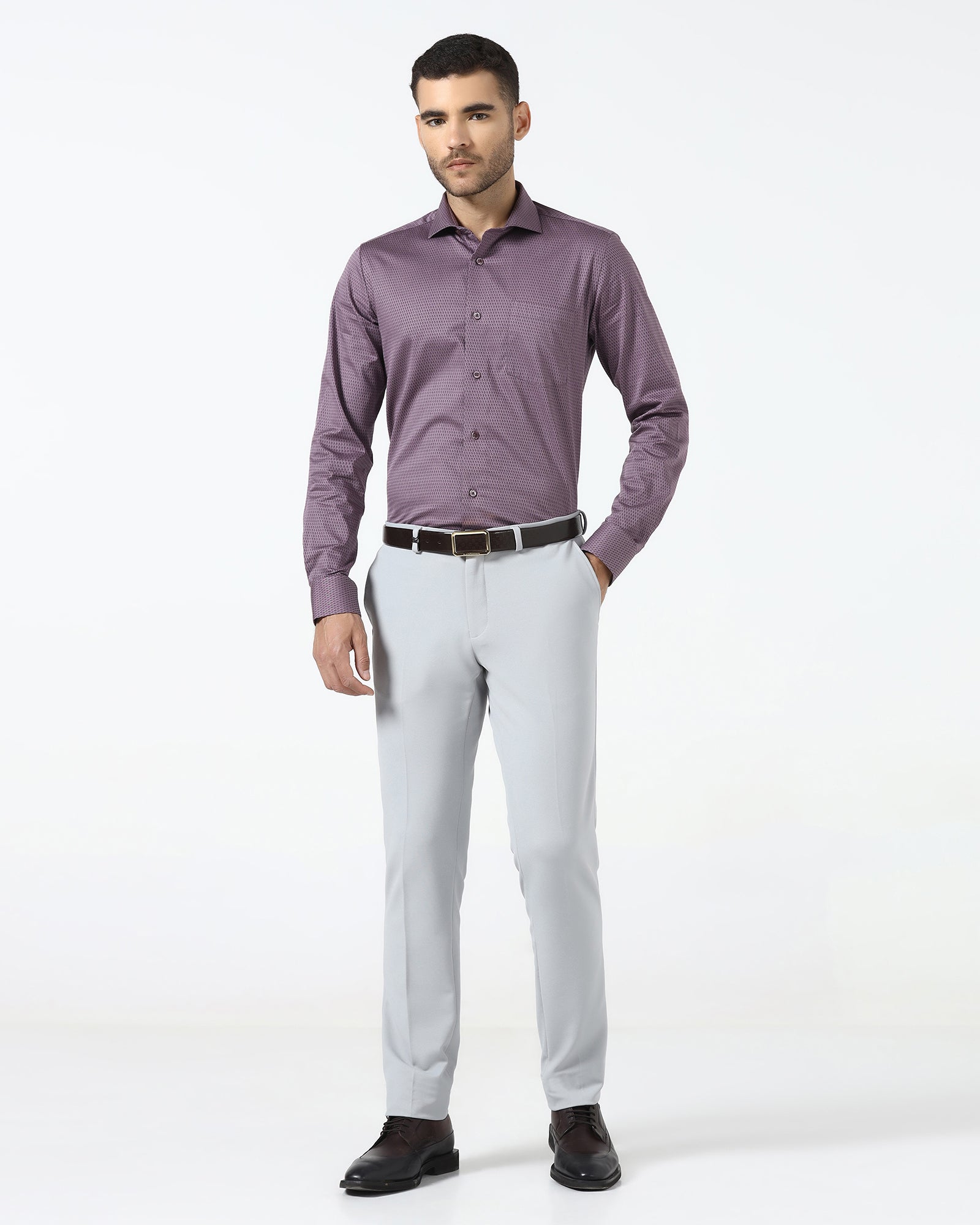 Wine Jacquard Shirt - Pedro