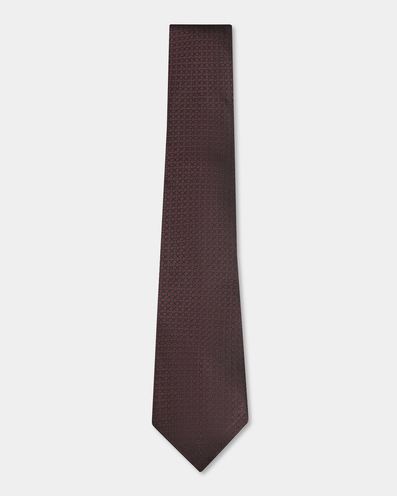 Wine Silk Jacquard Tie - Busan
