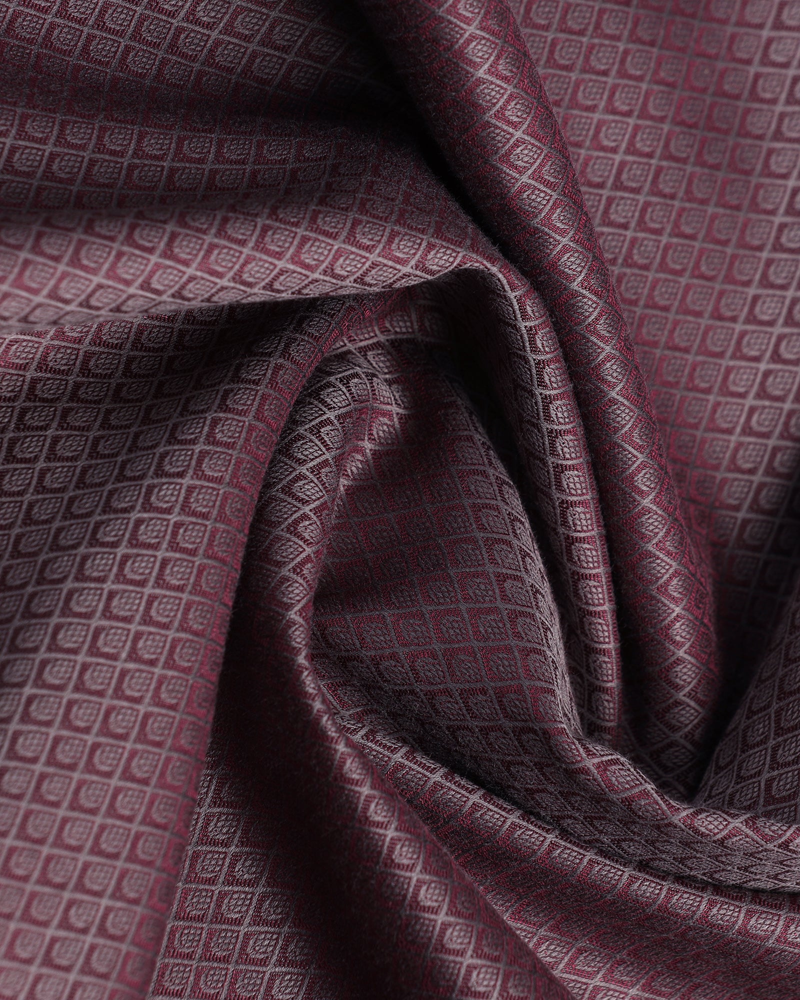 Wine Luxe Jacquard Shirt - Mirror