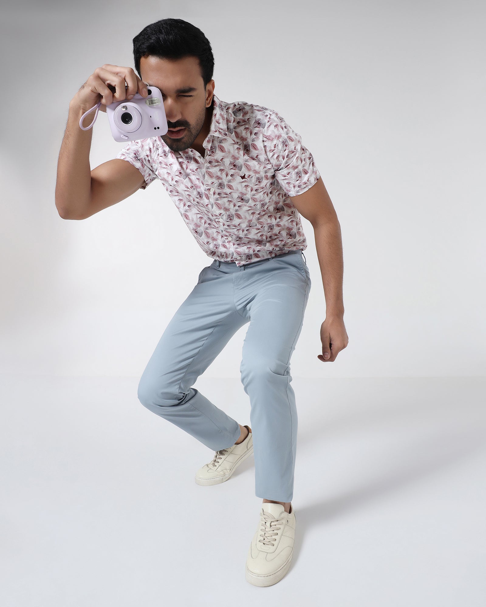 Wine Half Sleeve Printed Shirt - Enric