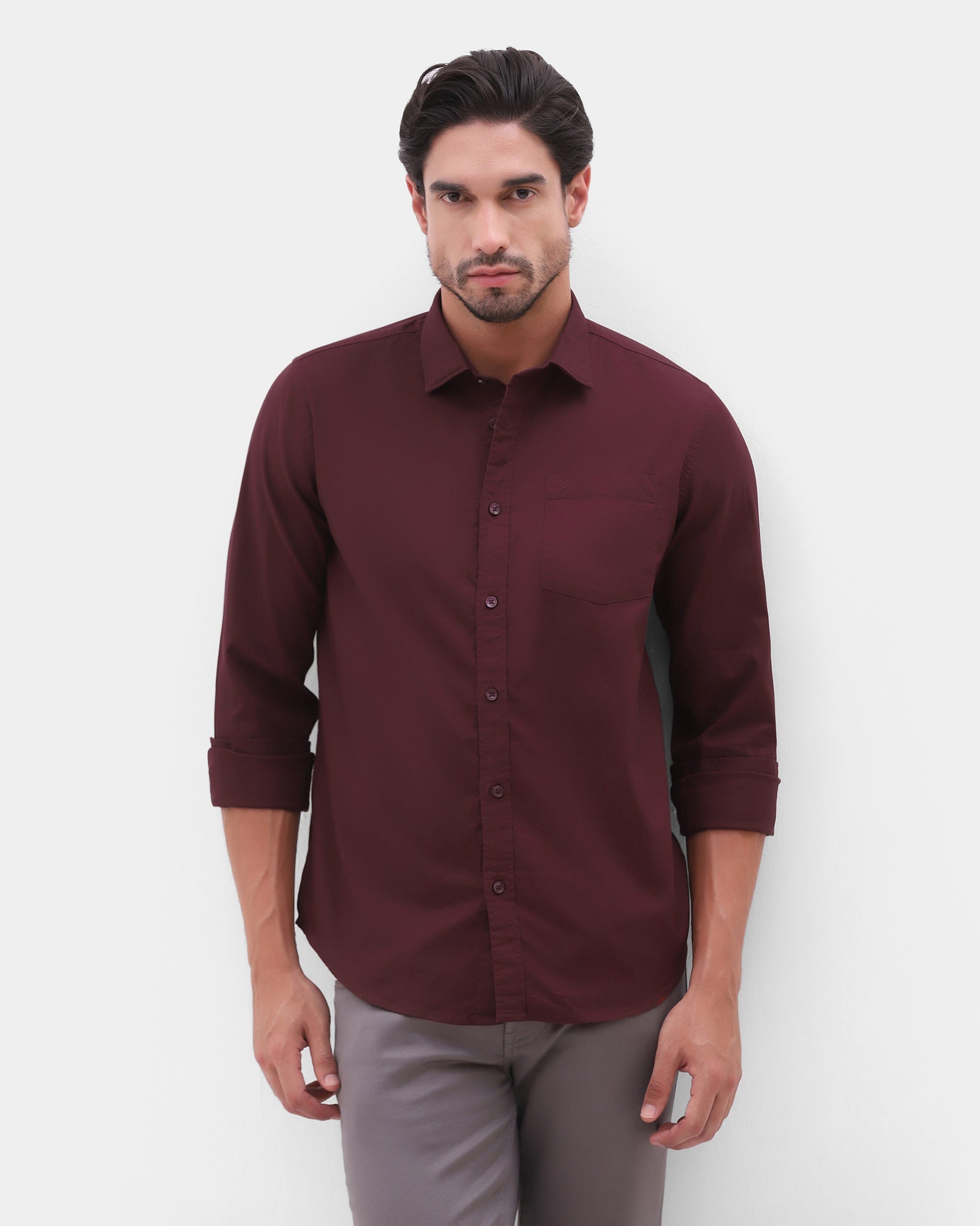 Wine Printed Shirt - Gebbew