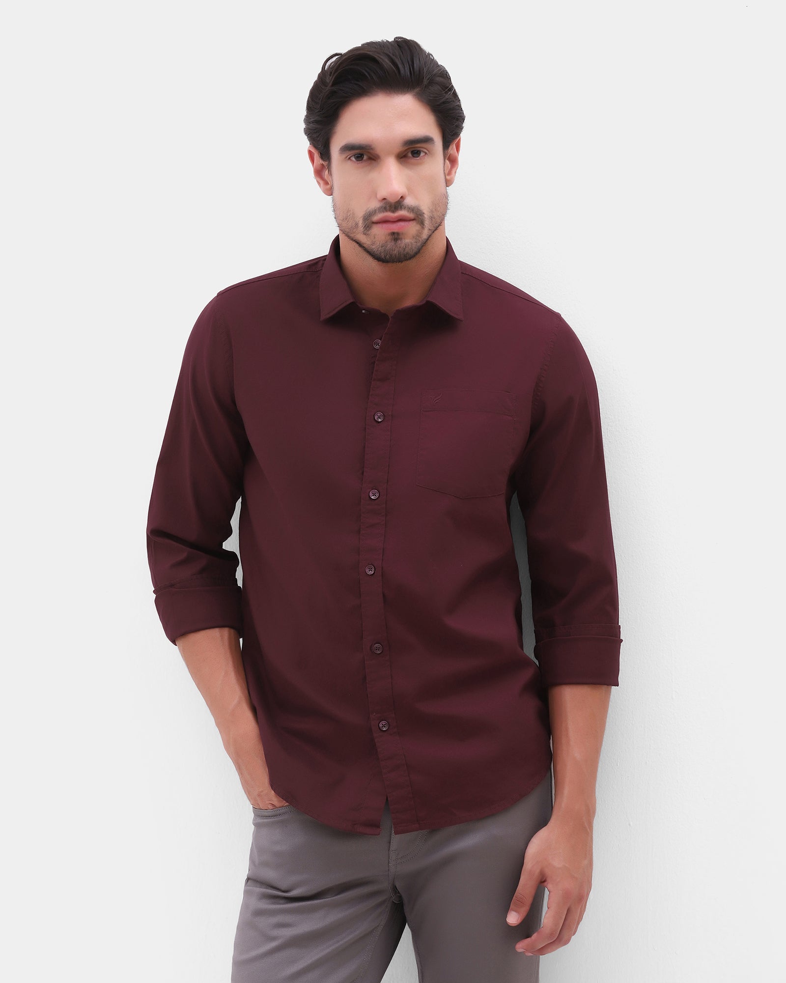 Wine Printed Shirt - Gebbew
