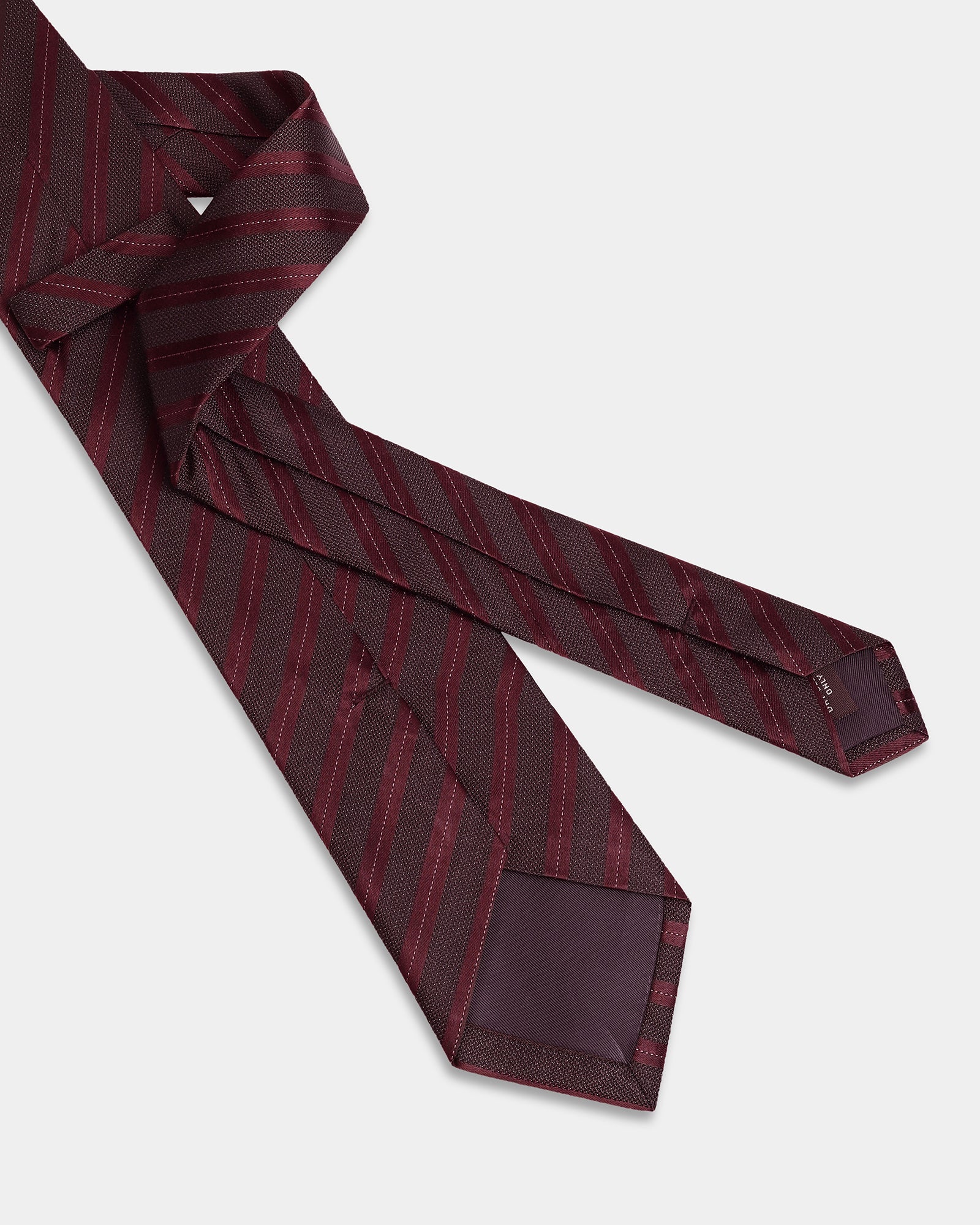 Wine Silk Jacquard Tie - Aras
