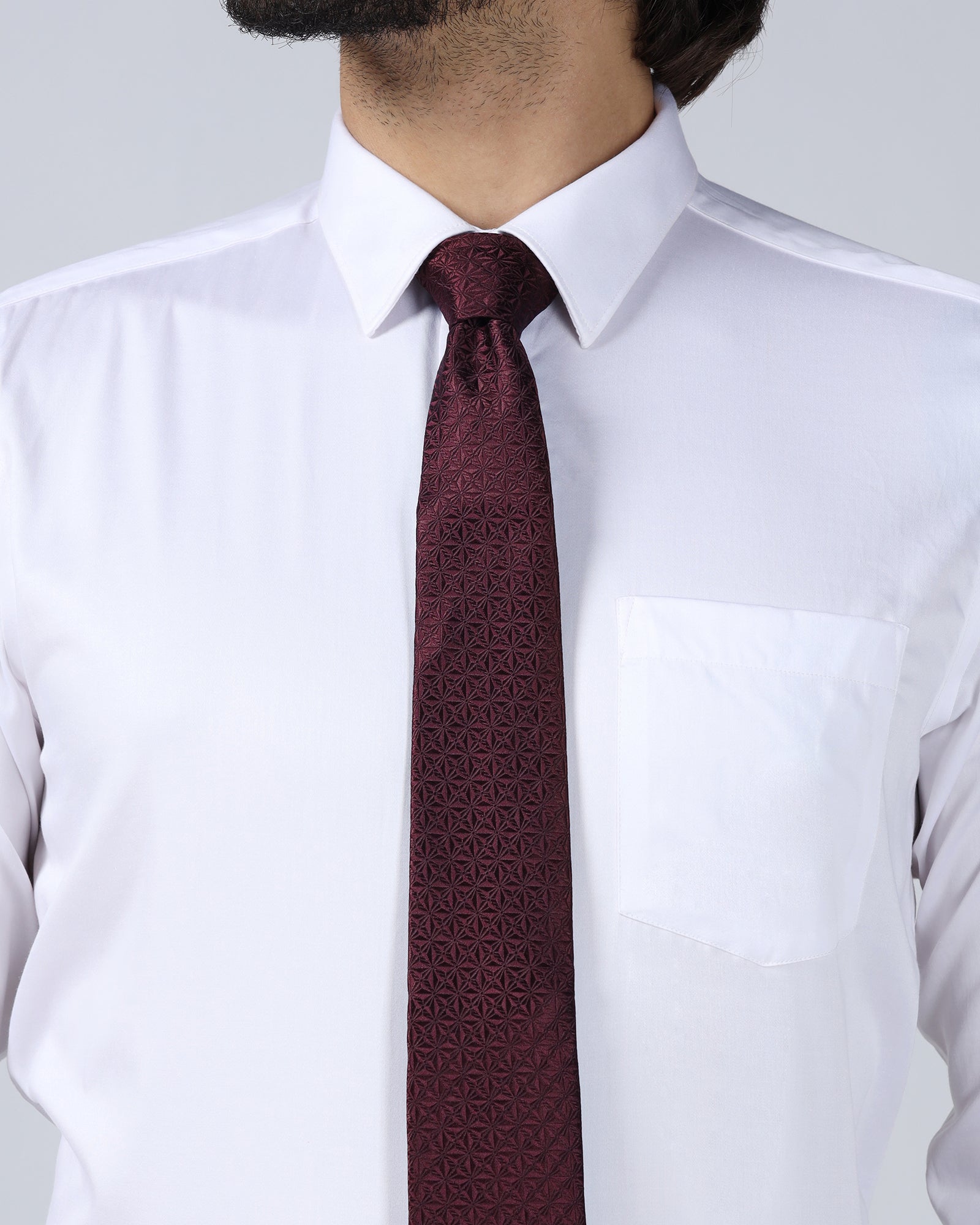 Wine Silk Jacquard Tie - Wilber