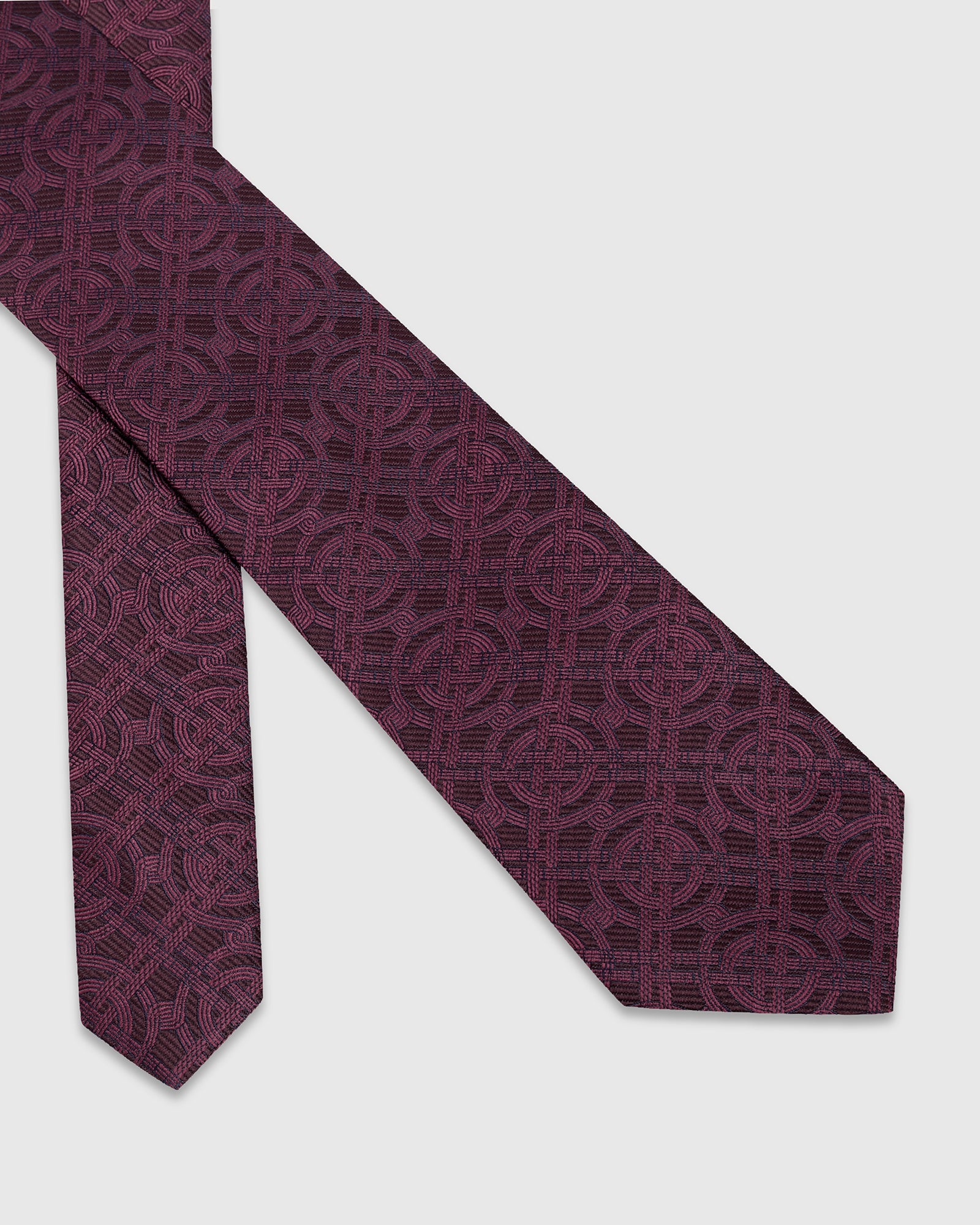 Wine Silk Jacquard Tie - Wynston