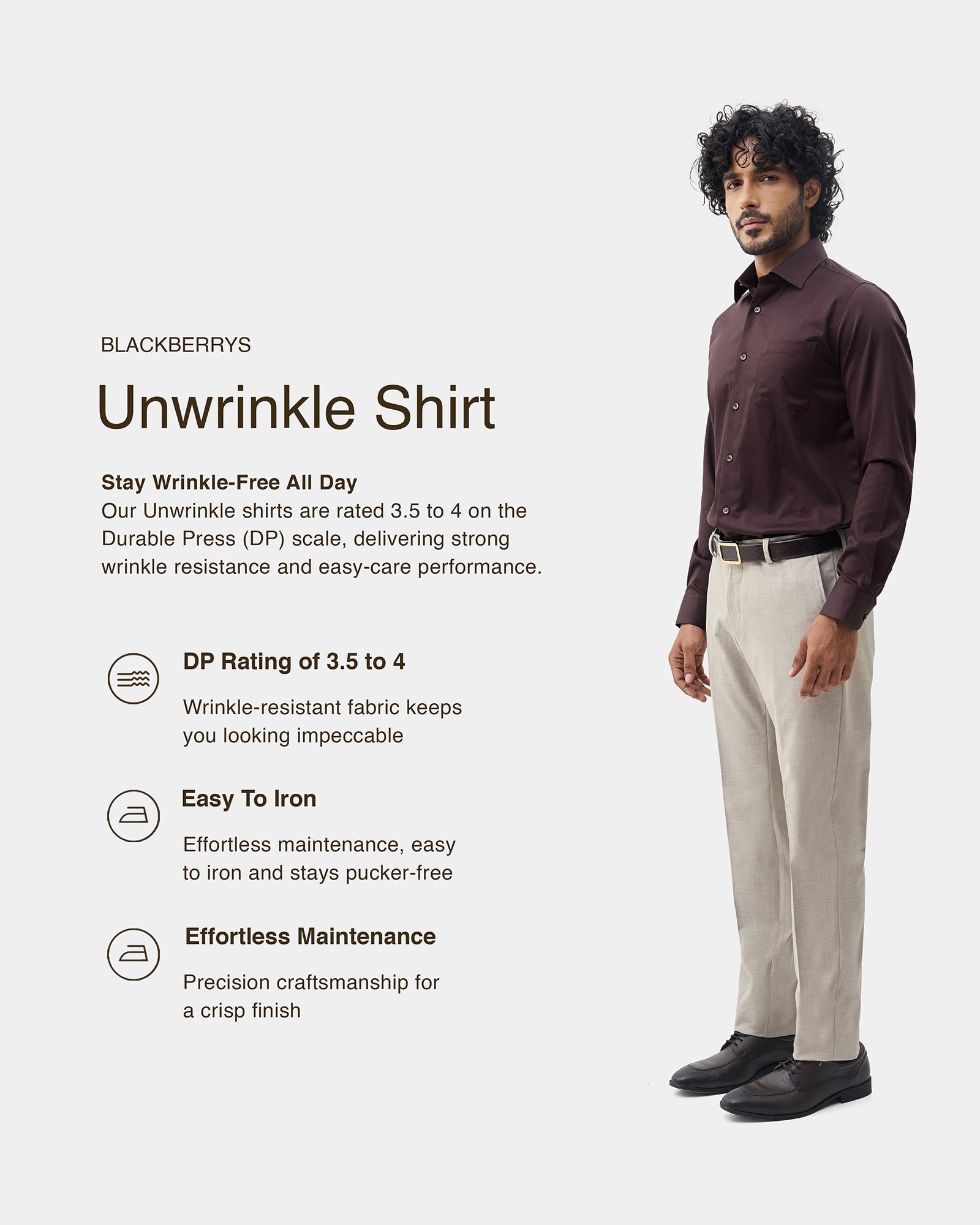 Wine Solid Shirt - Sylvia