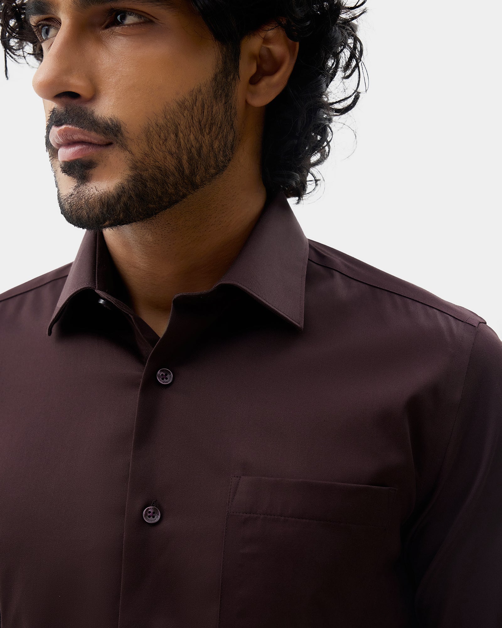 Wine Solid Shirt - Sylvia