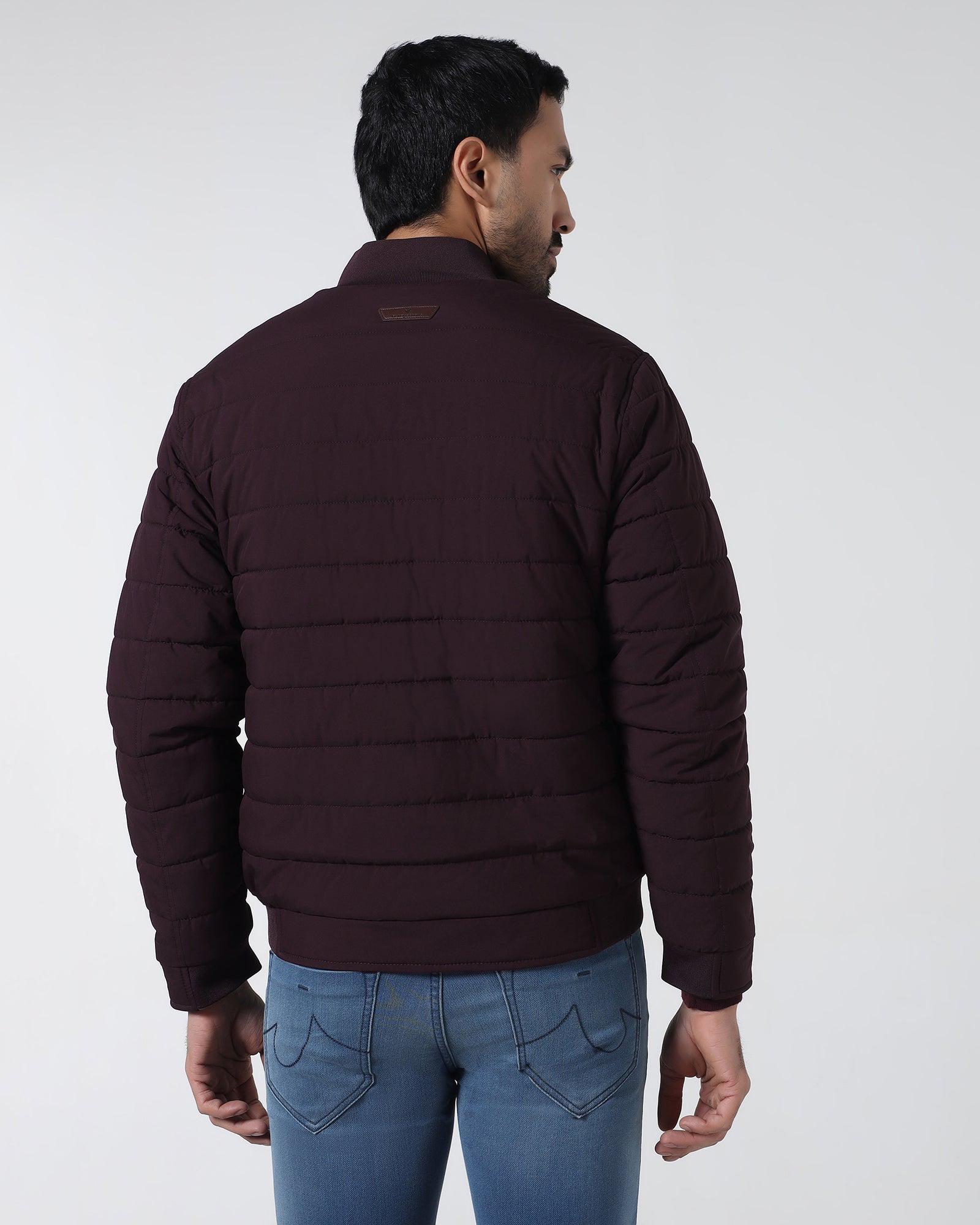 Wine Reversible Solid Zipper Jacket - Fietro