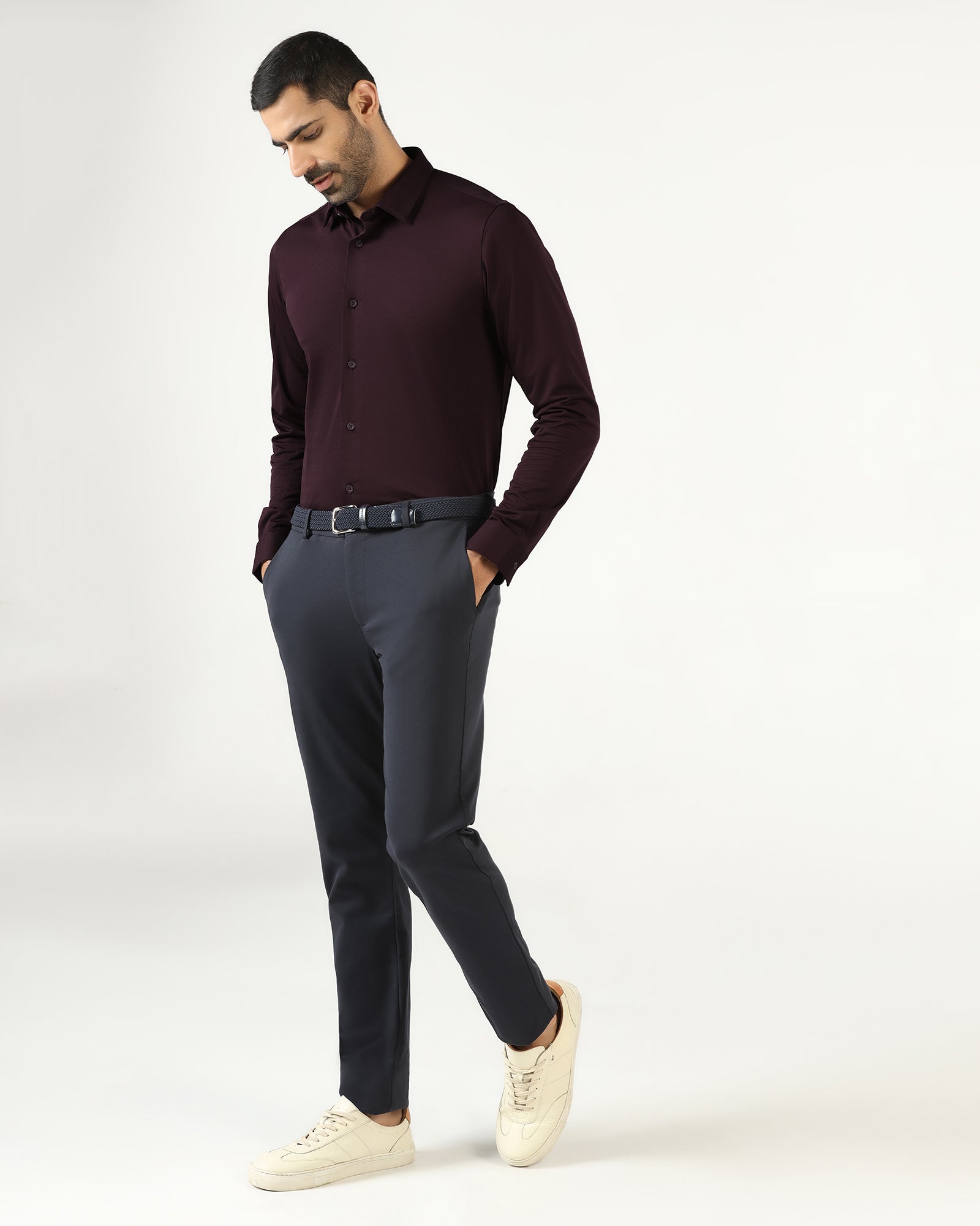 Wine Techpro Stripe Shirt - Keish