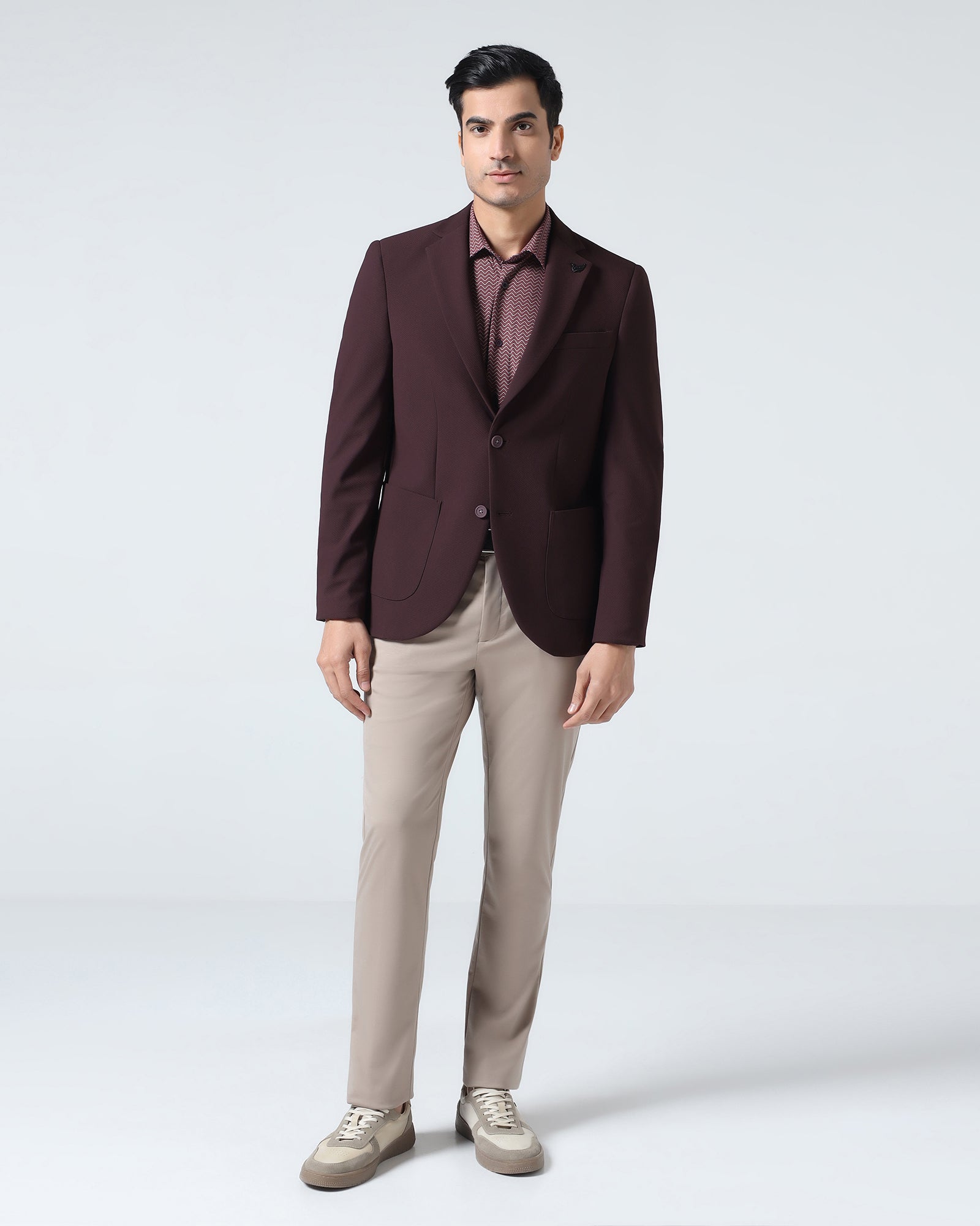 Wine TechPro Textured Blazer - Rodrygo