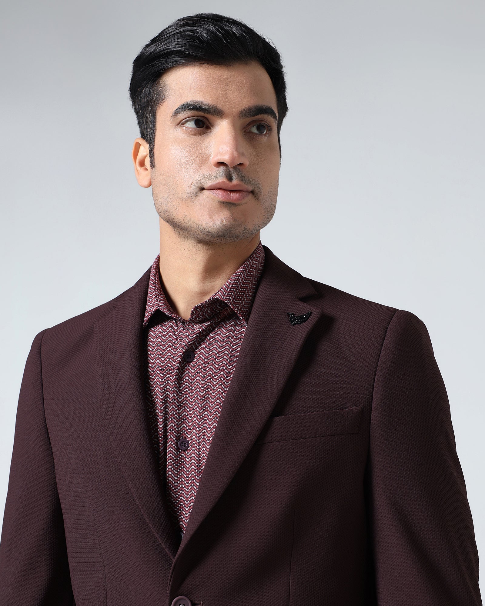 Wine TechPro Textured Blazer - Rodrygo