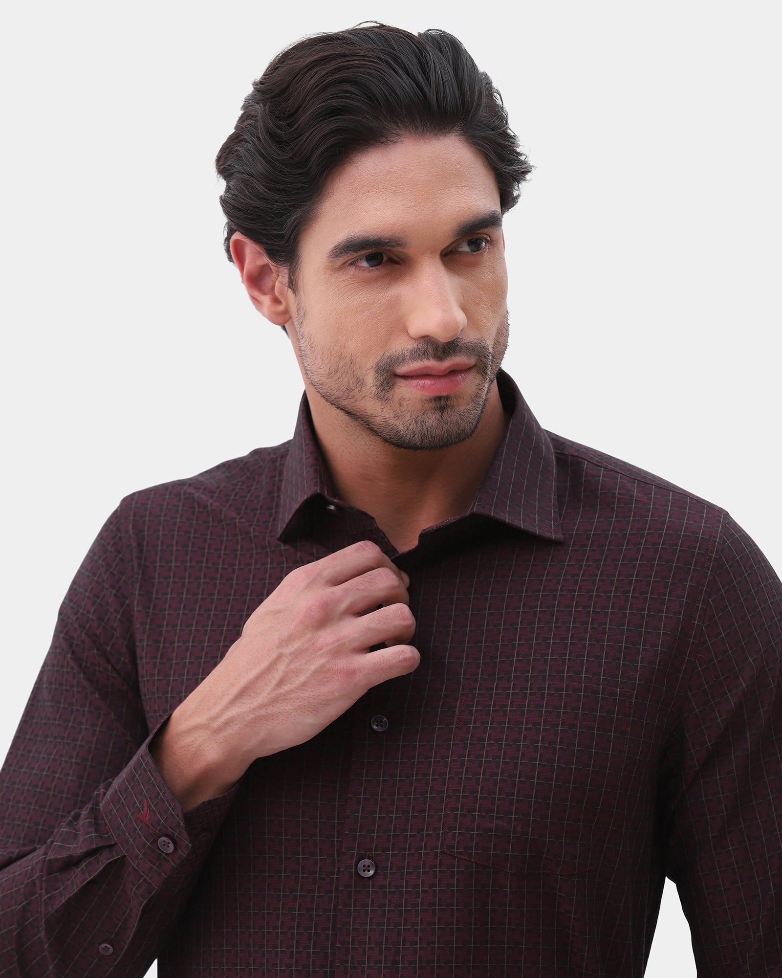 Wine Textured Shirt - Cizok