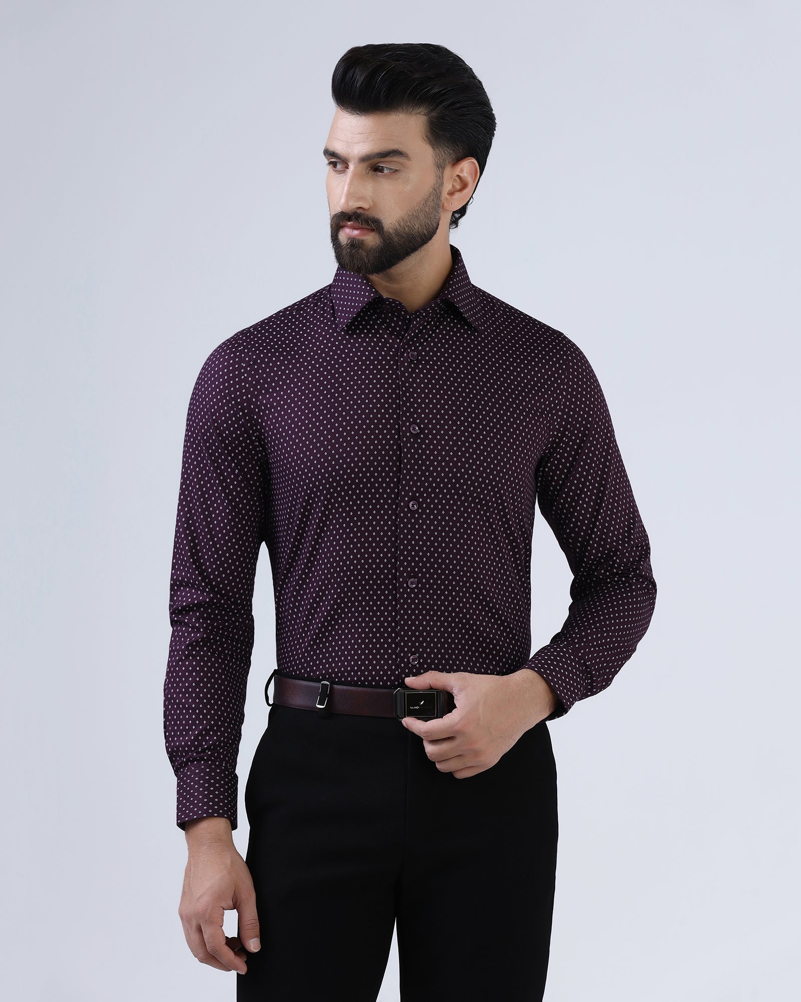 Wine Textured Shirt - Melan