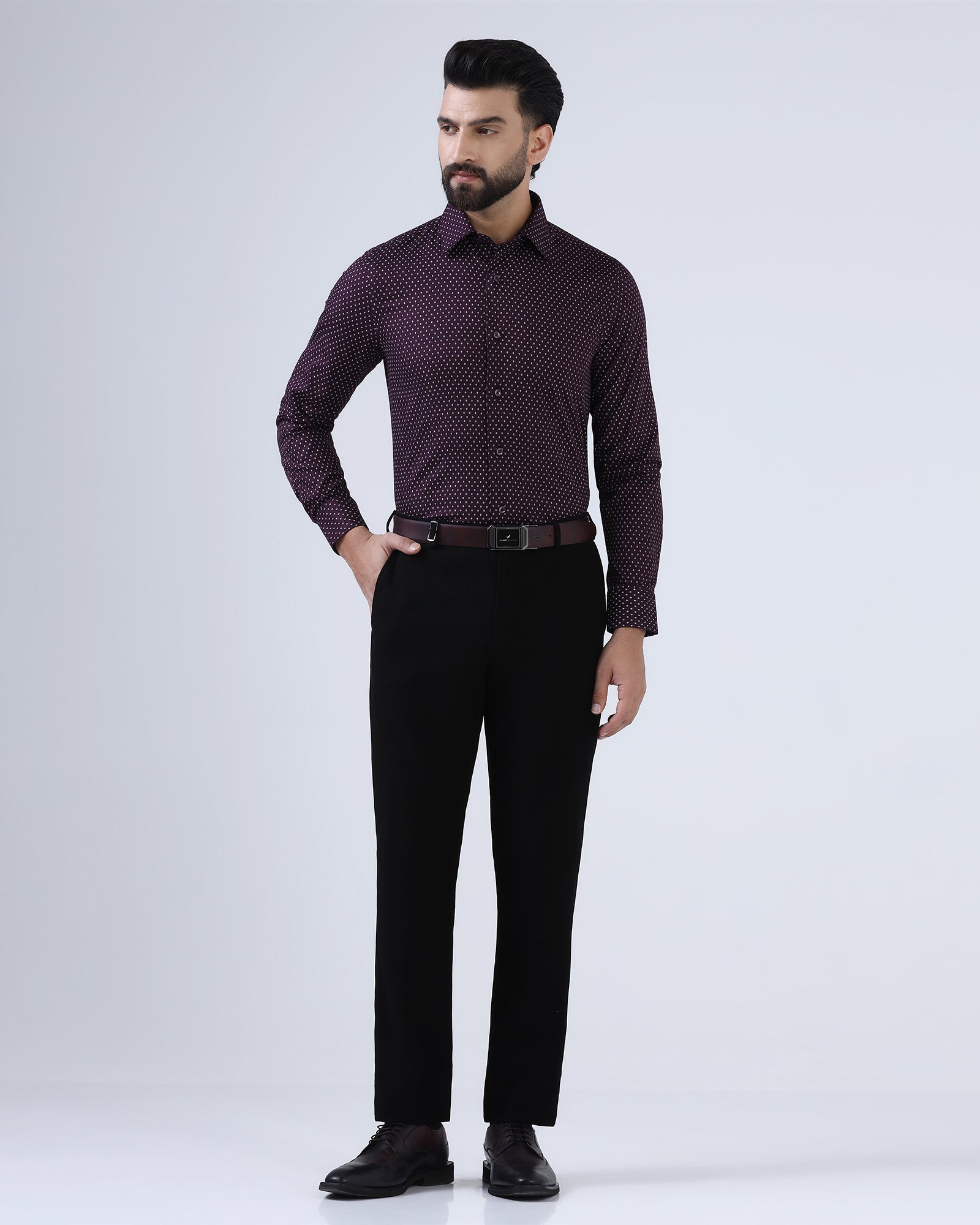 Wine Textured Shirt - Melan