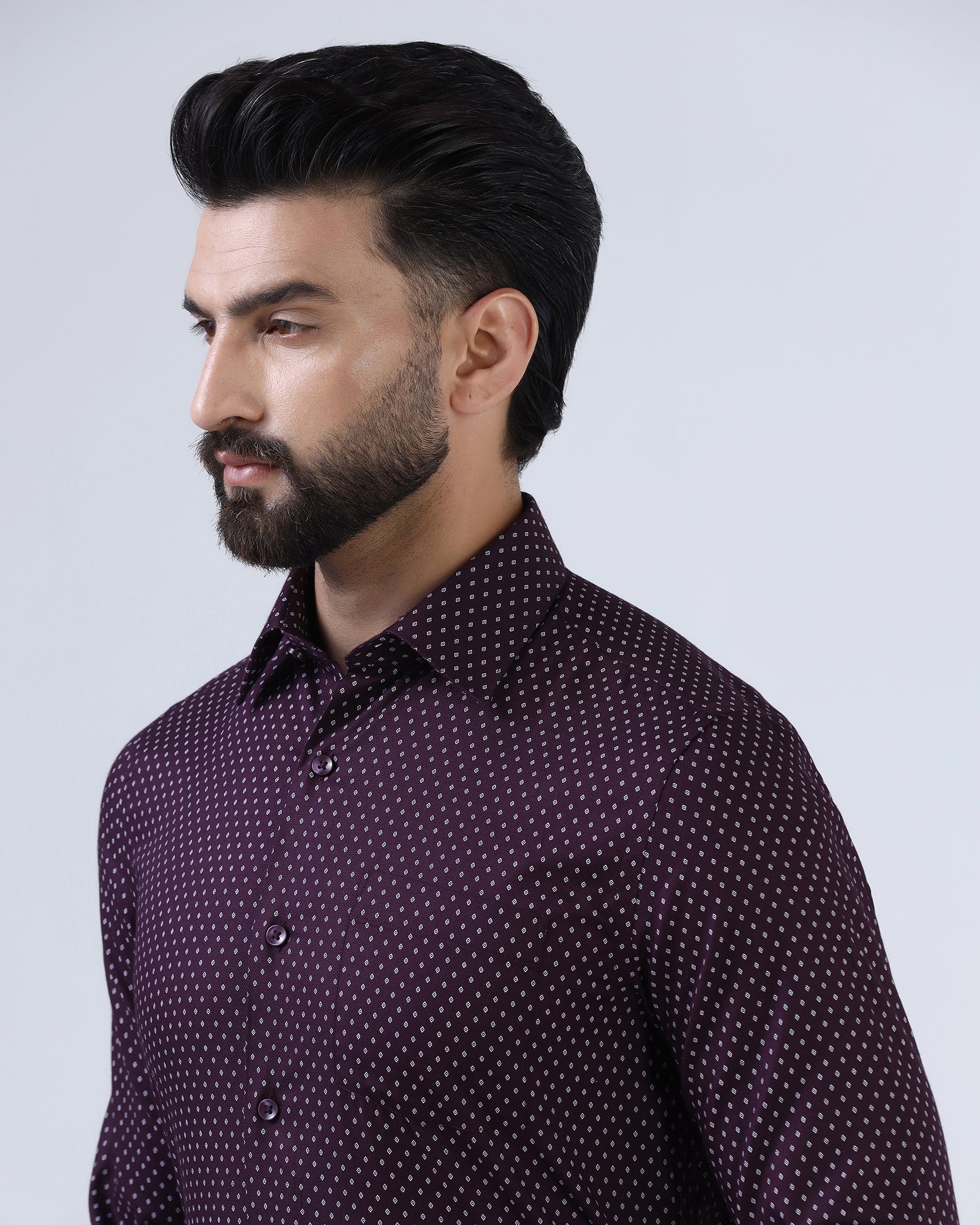 Wine Textured Shirt - Melan