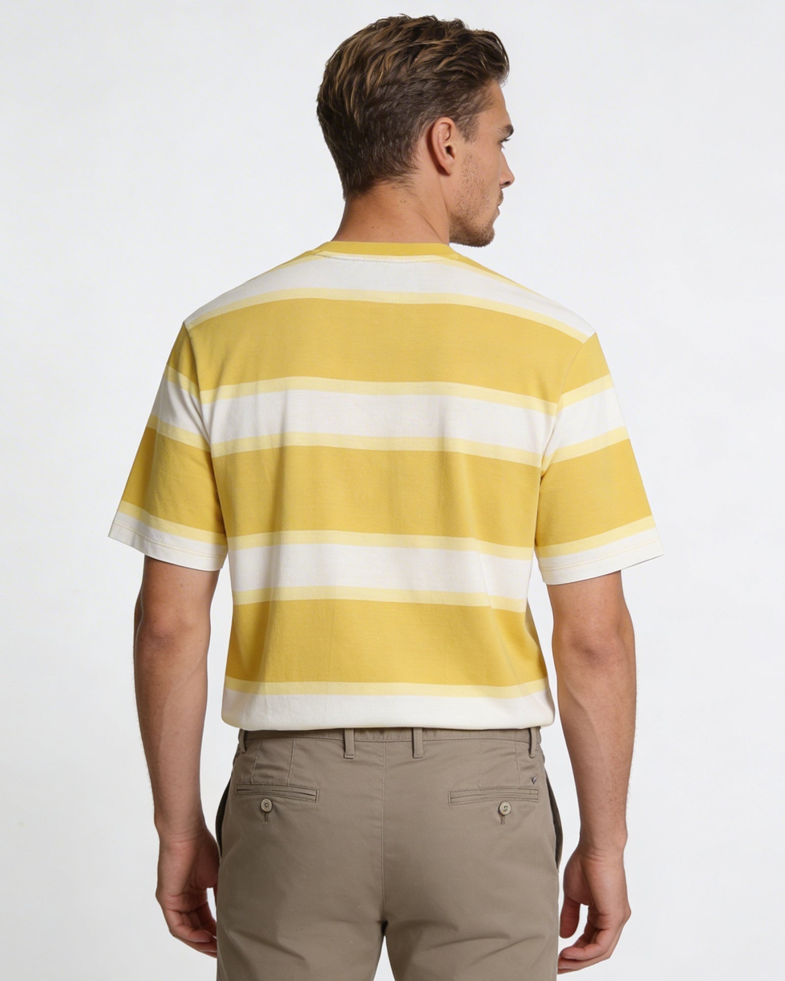 Yellow Crew Neck Stripe T-Shirt - Morris