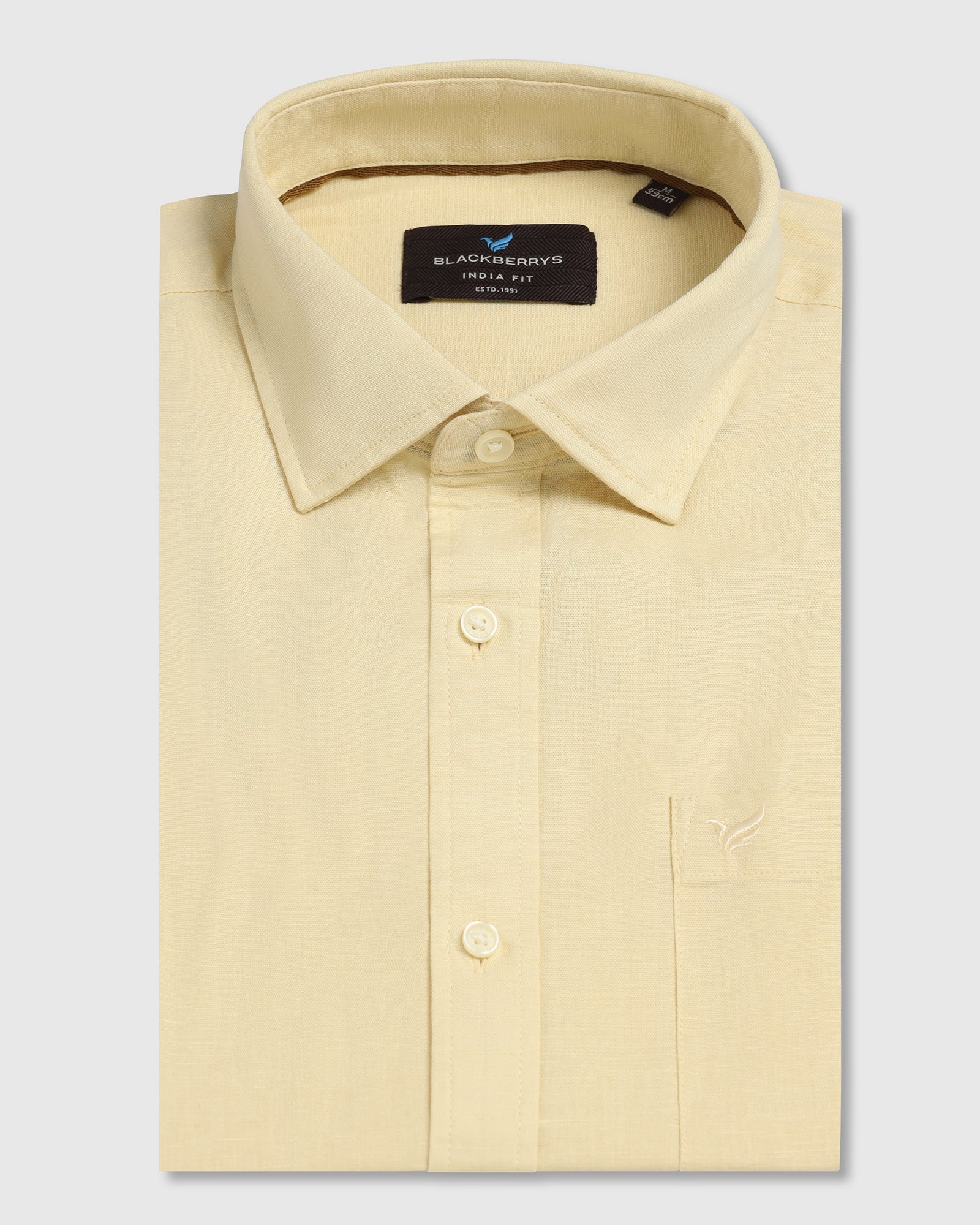 Yellow Half Sleeve Solid Shirt - Axar