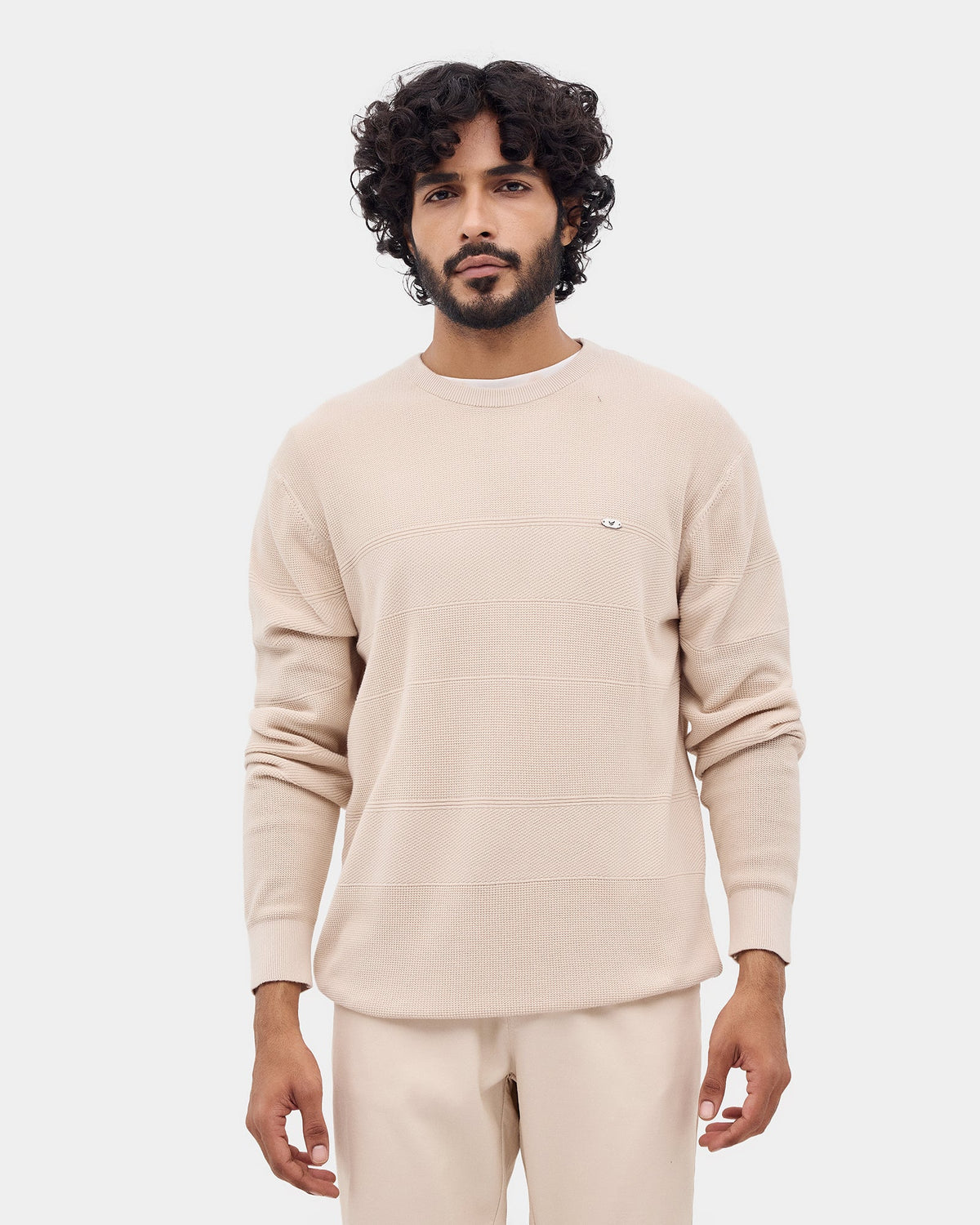 Almond Beige Textured Sweater - Drool