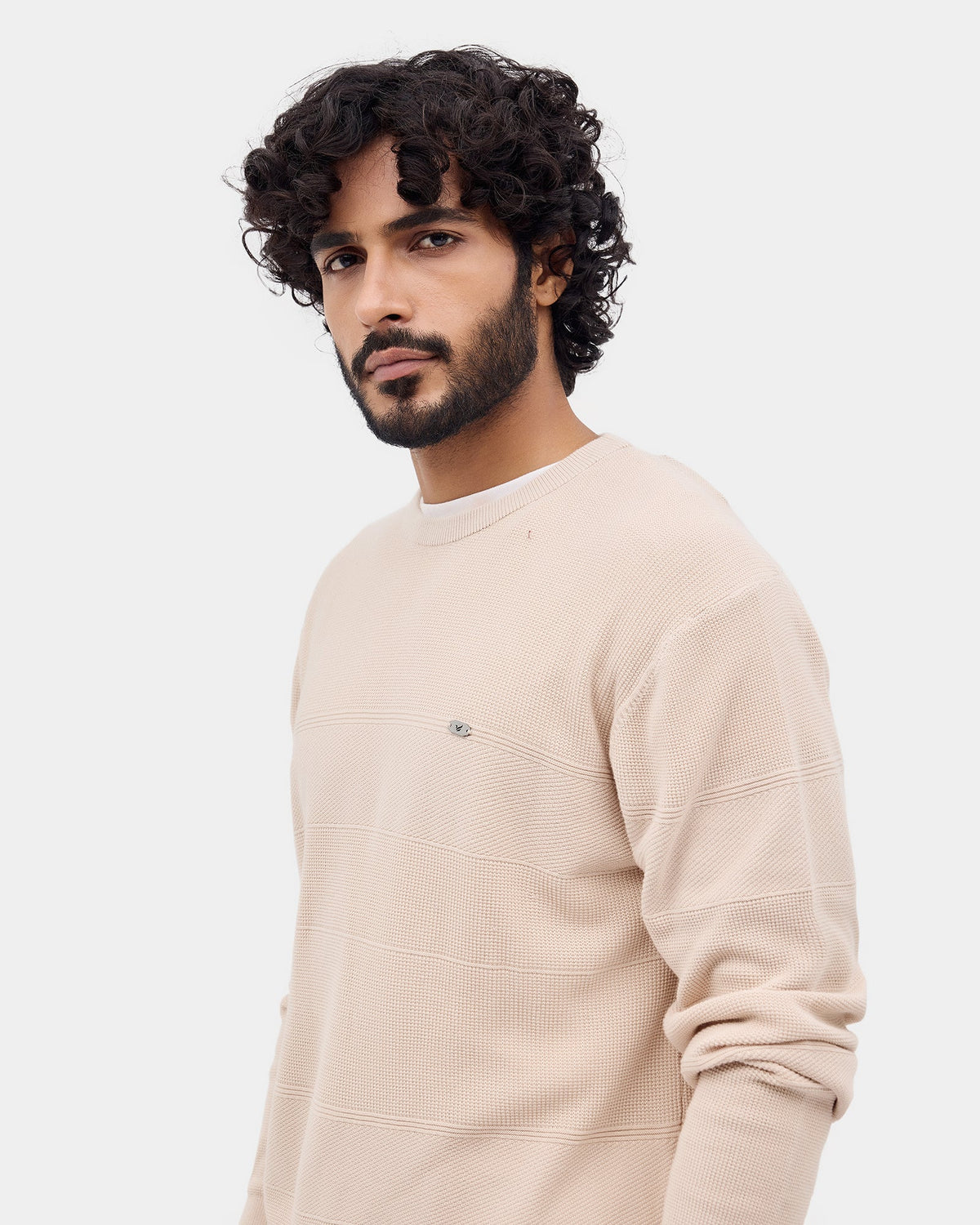 Almond Beige Textured Sweater - Drool