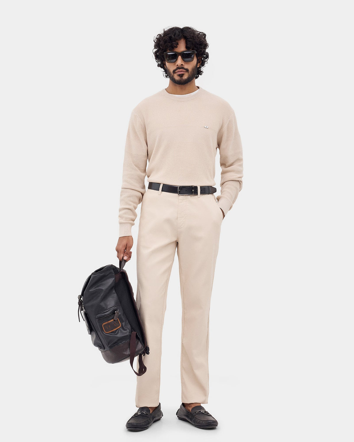 Almond Beige Textured Sweater - Drool