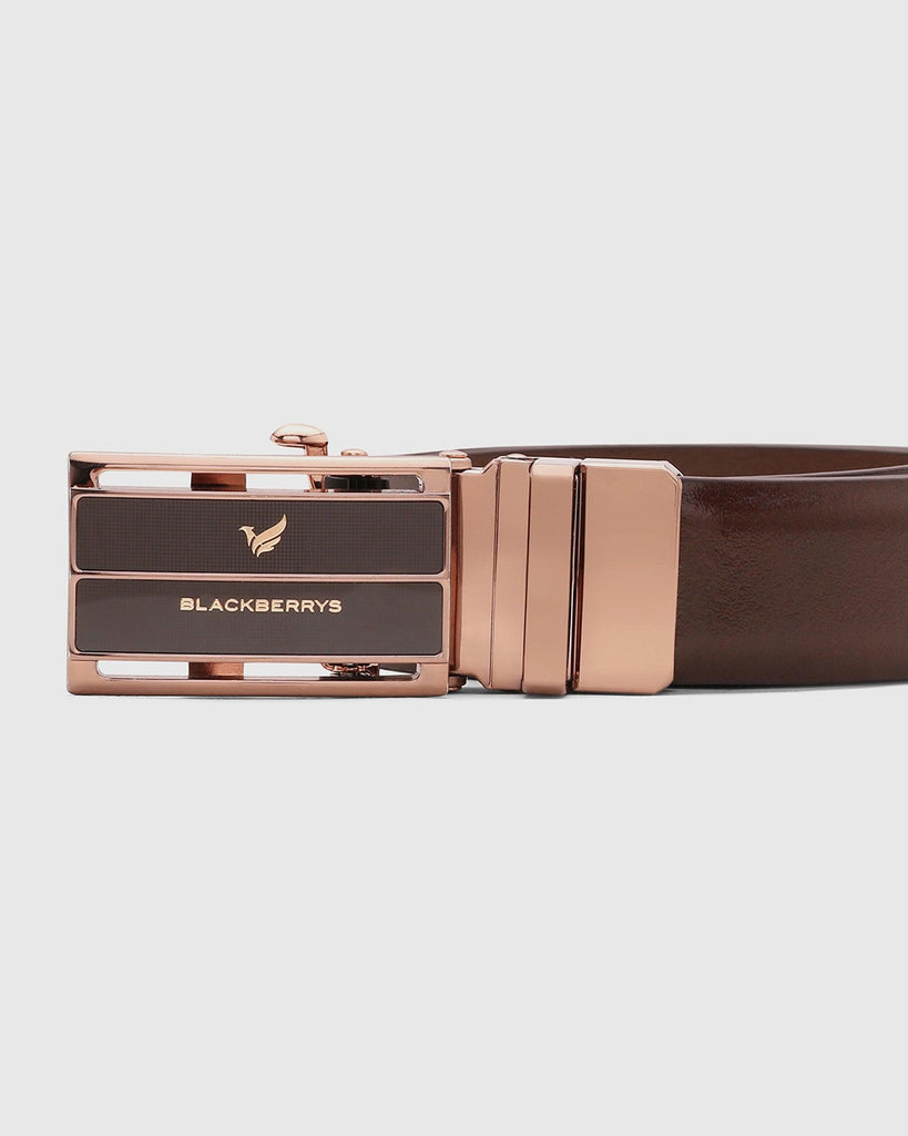 Leather Brown Solid Belt - Stephan