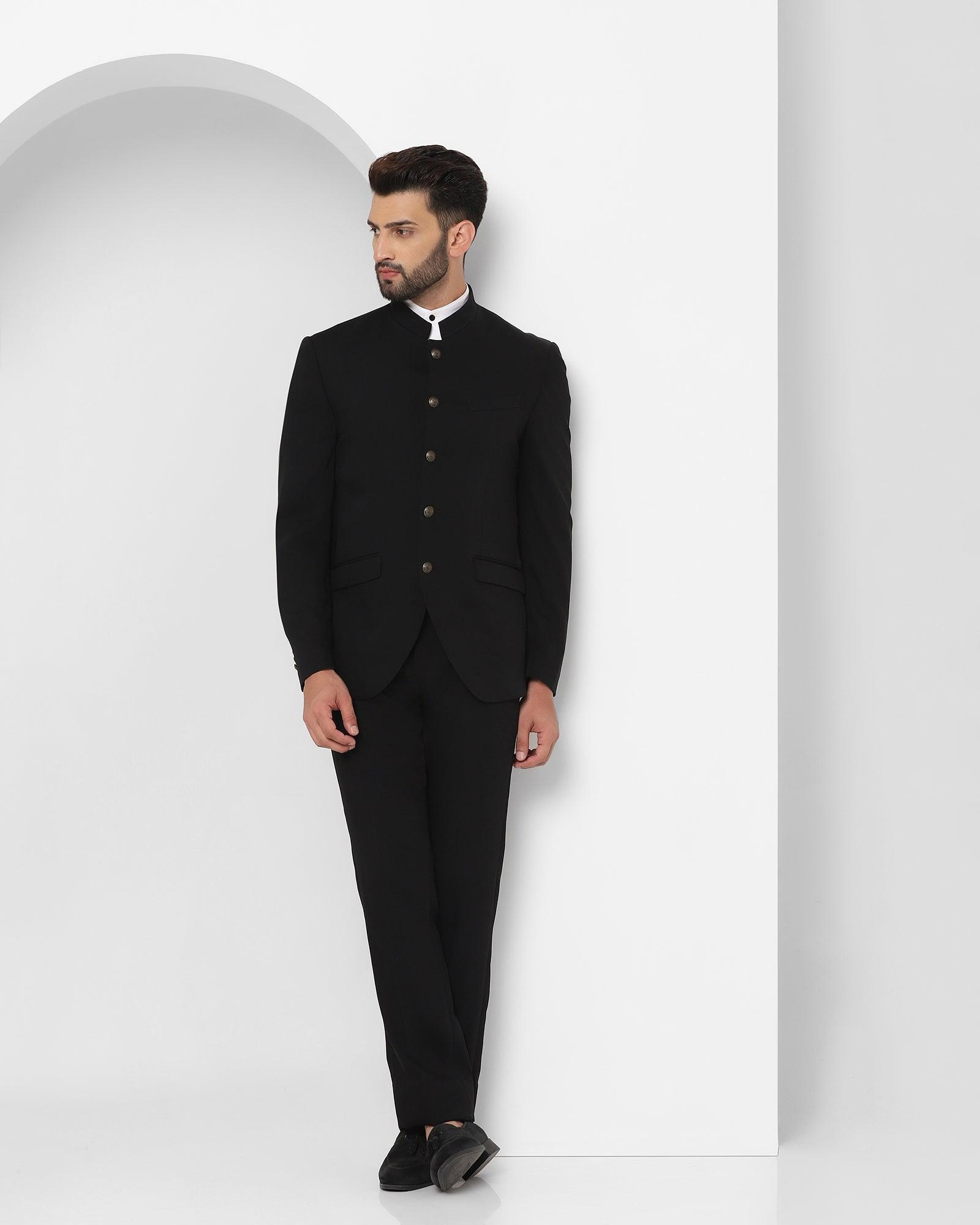 Black Men Suits Double Breasted Slim Fit Tuxedo 2 Piece Wedding Groom Peak  Lapel | eBay