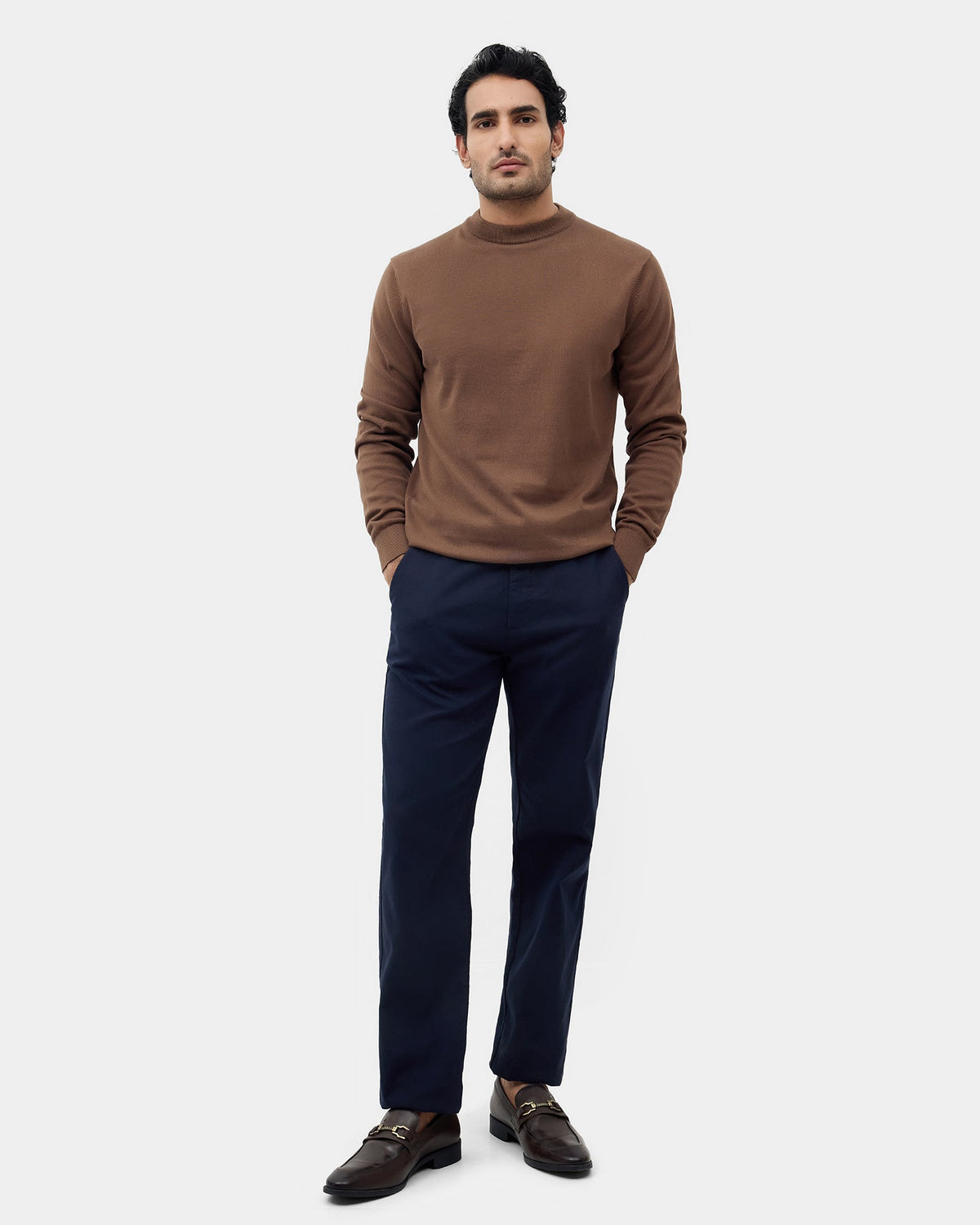 Bear Brown Solid Sweater - Mario