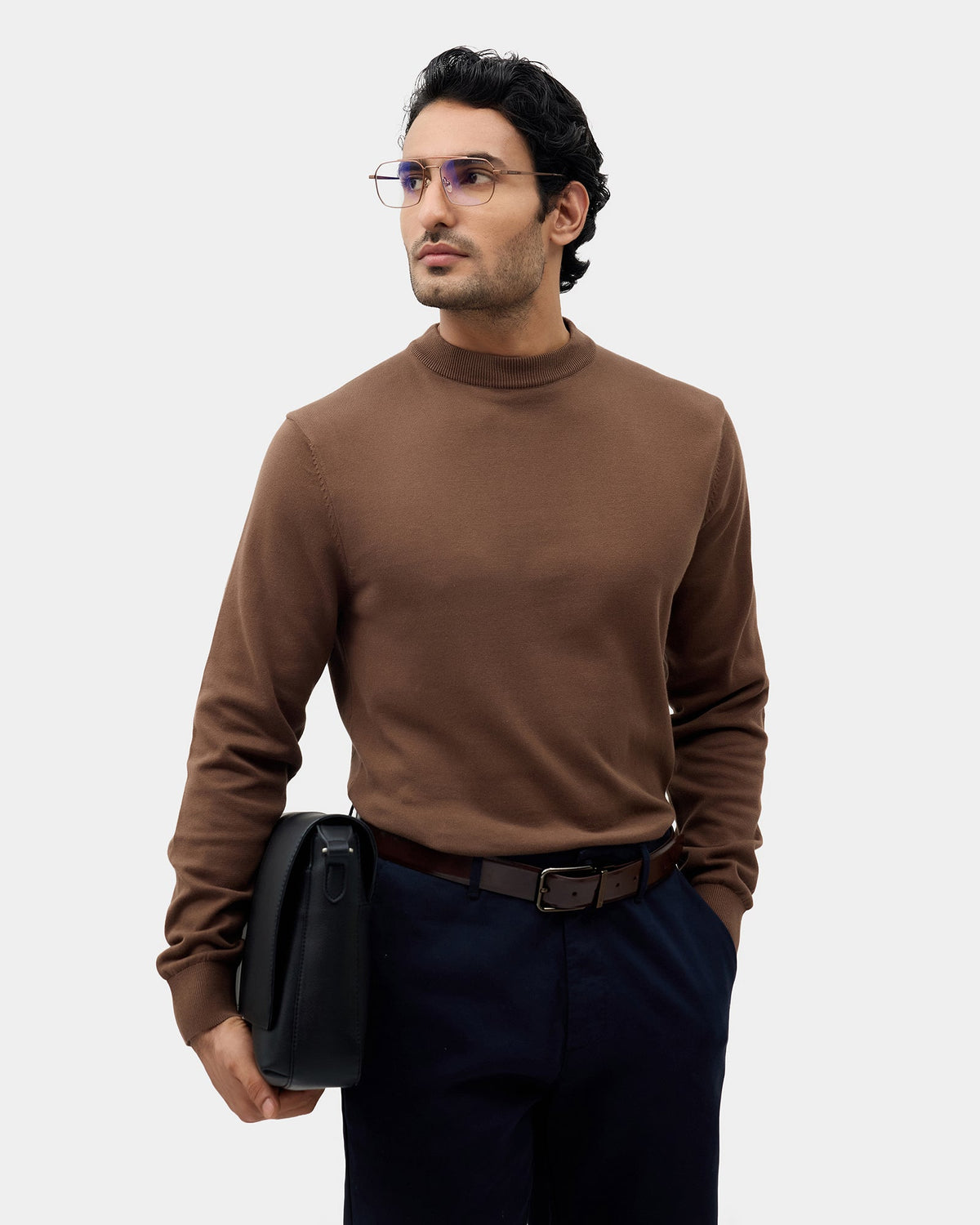 Bear Brown Solid Sweater - Mario