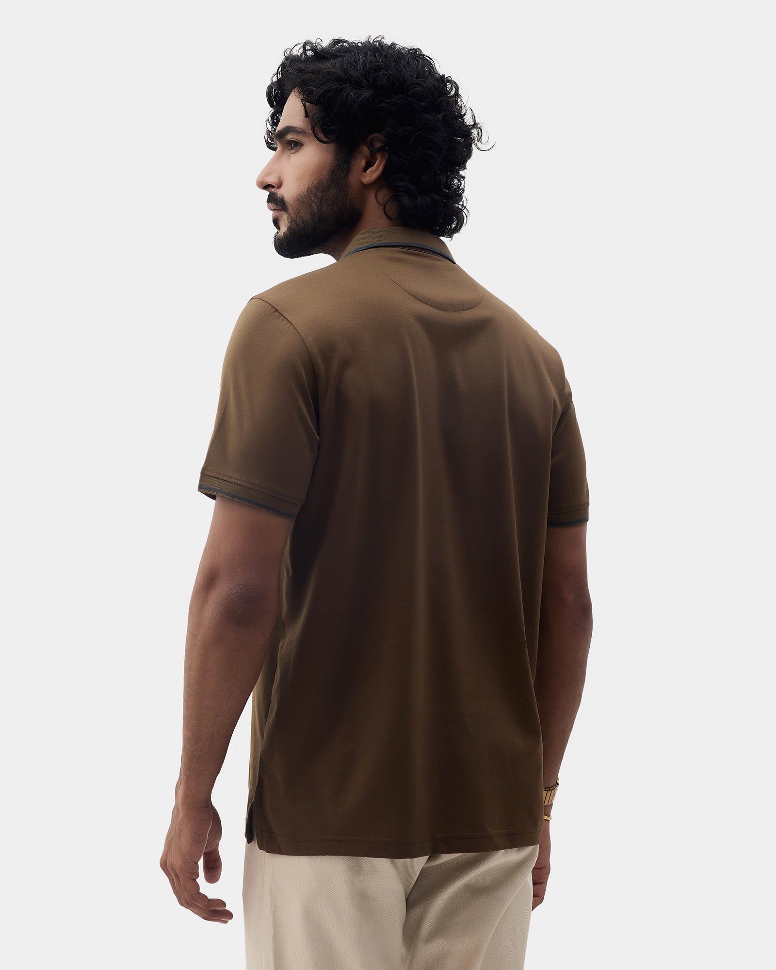 Bear Brown Solid Polo - Ae Ryun
