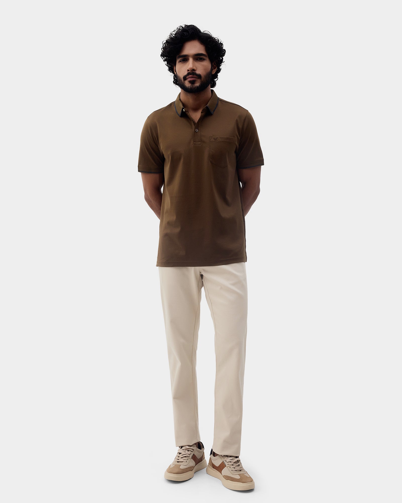Bear Brown Solid Polo - Ae Ryun