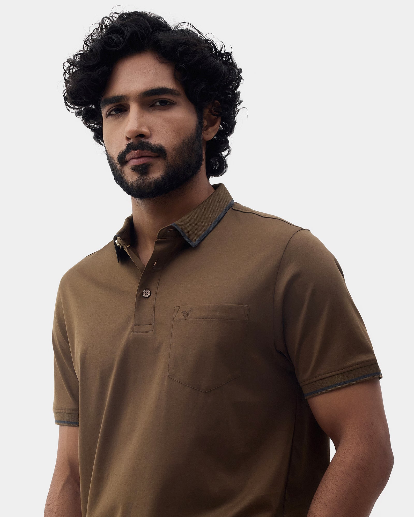 Bear Brown Solid Polo - Ae Ryun