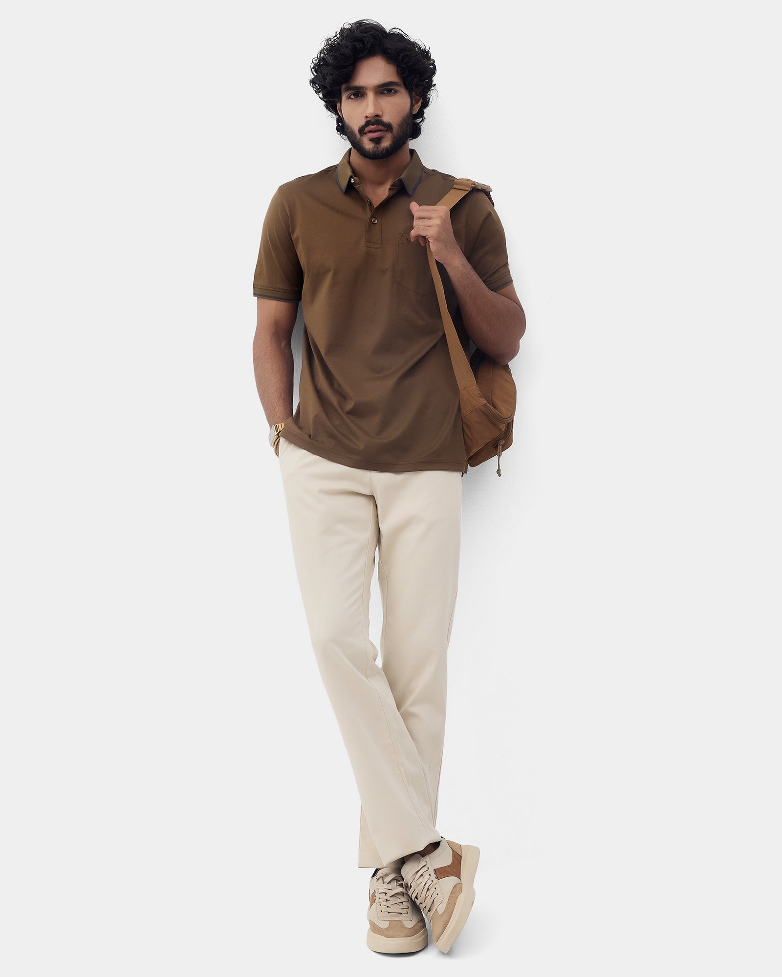 Bear Brown Solid Polo - Ae Ryun