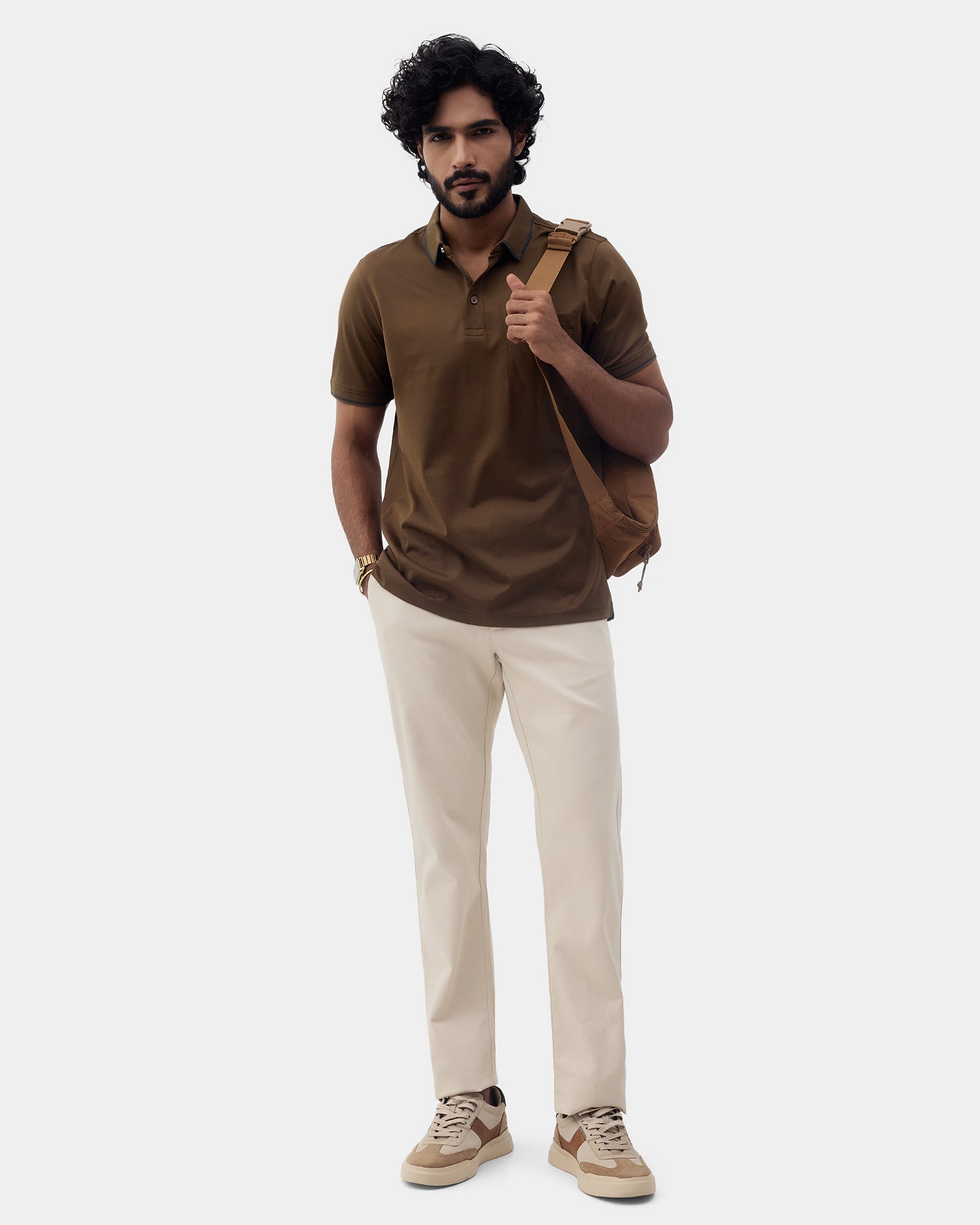 Bear Brown Solid Polo - Ae Ryun