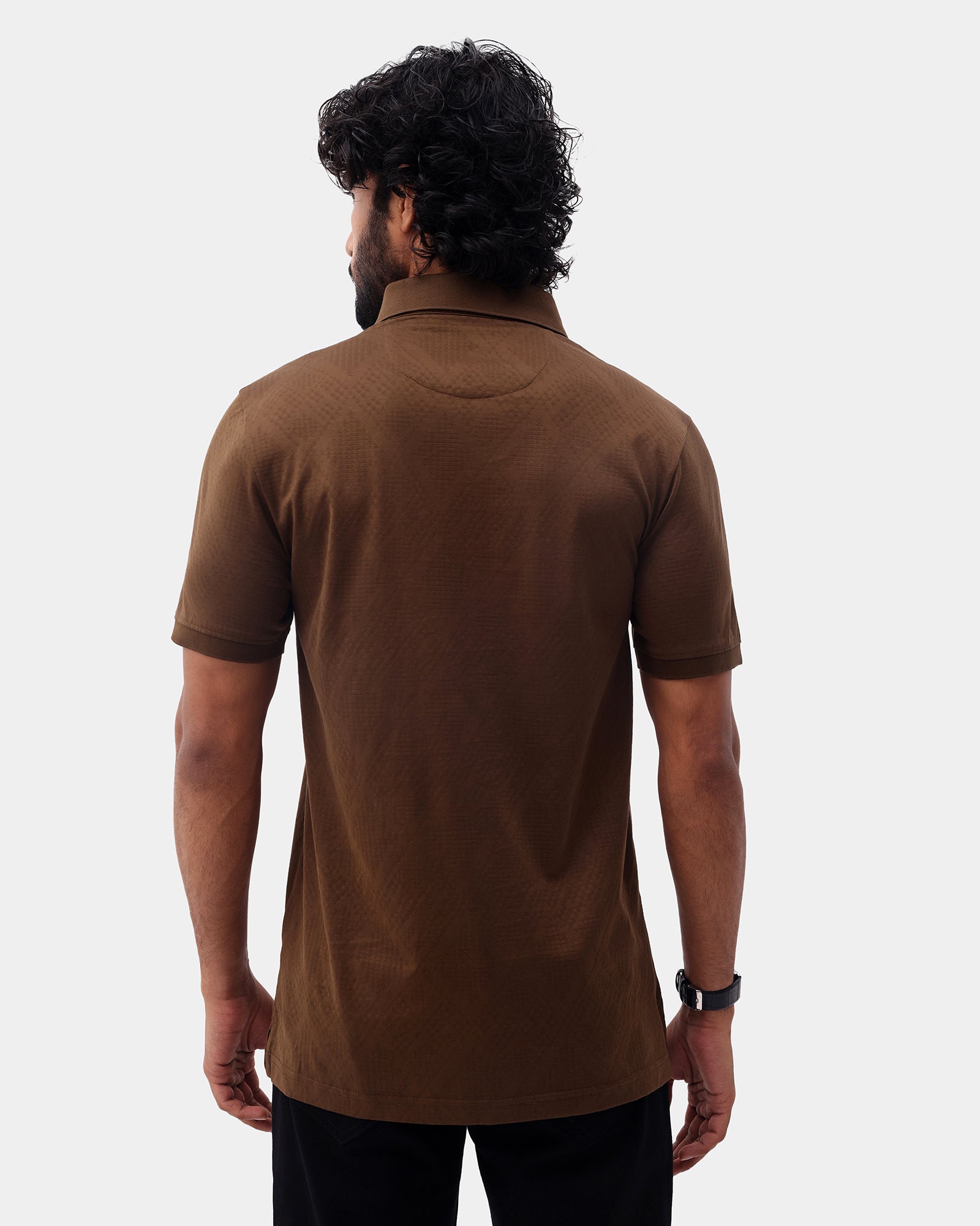 Bear Brown Textured Polo - Min Jun