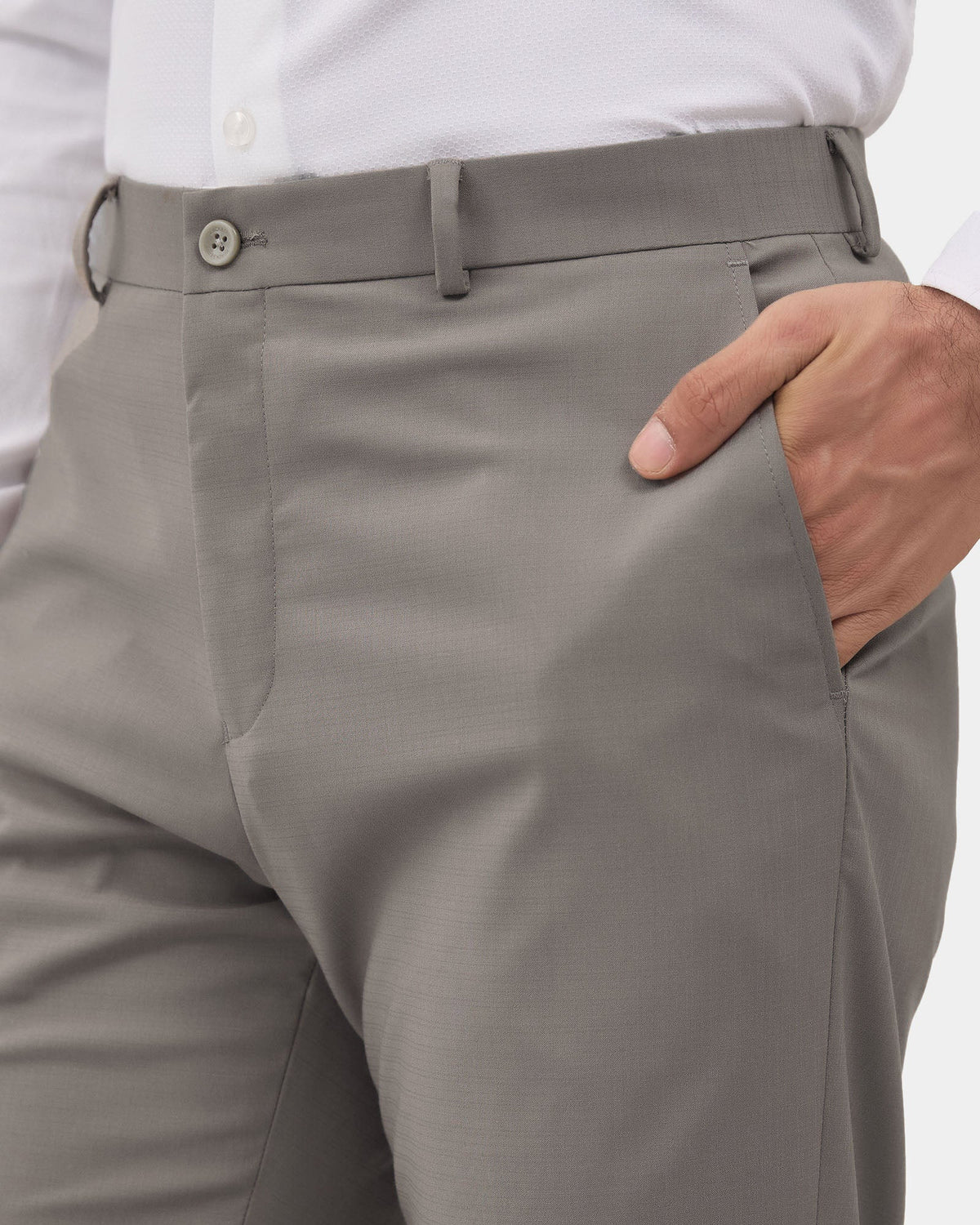 Beige Check Trouser - Fossil