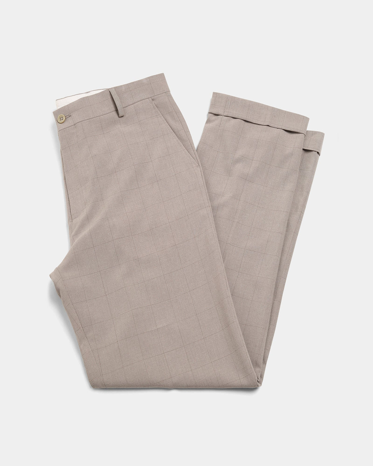 Beige Check Trouser - Texter