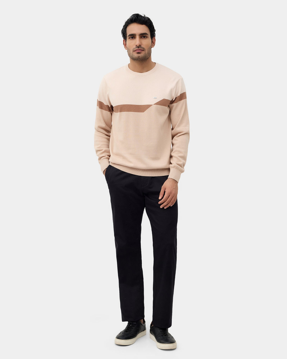 Beige Textured Sweater - Pepper