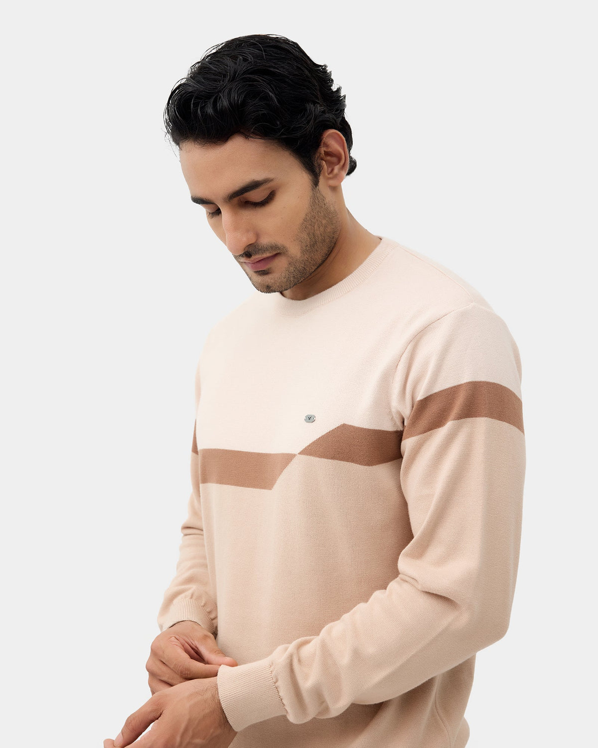 Beige Textured Sweater - Pepper