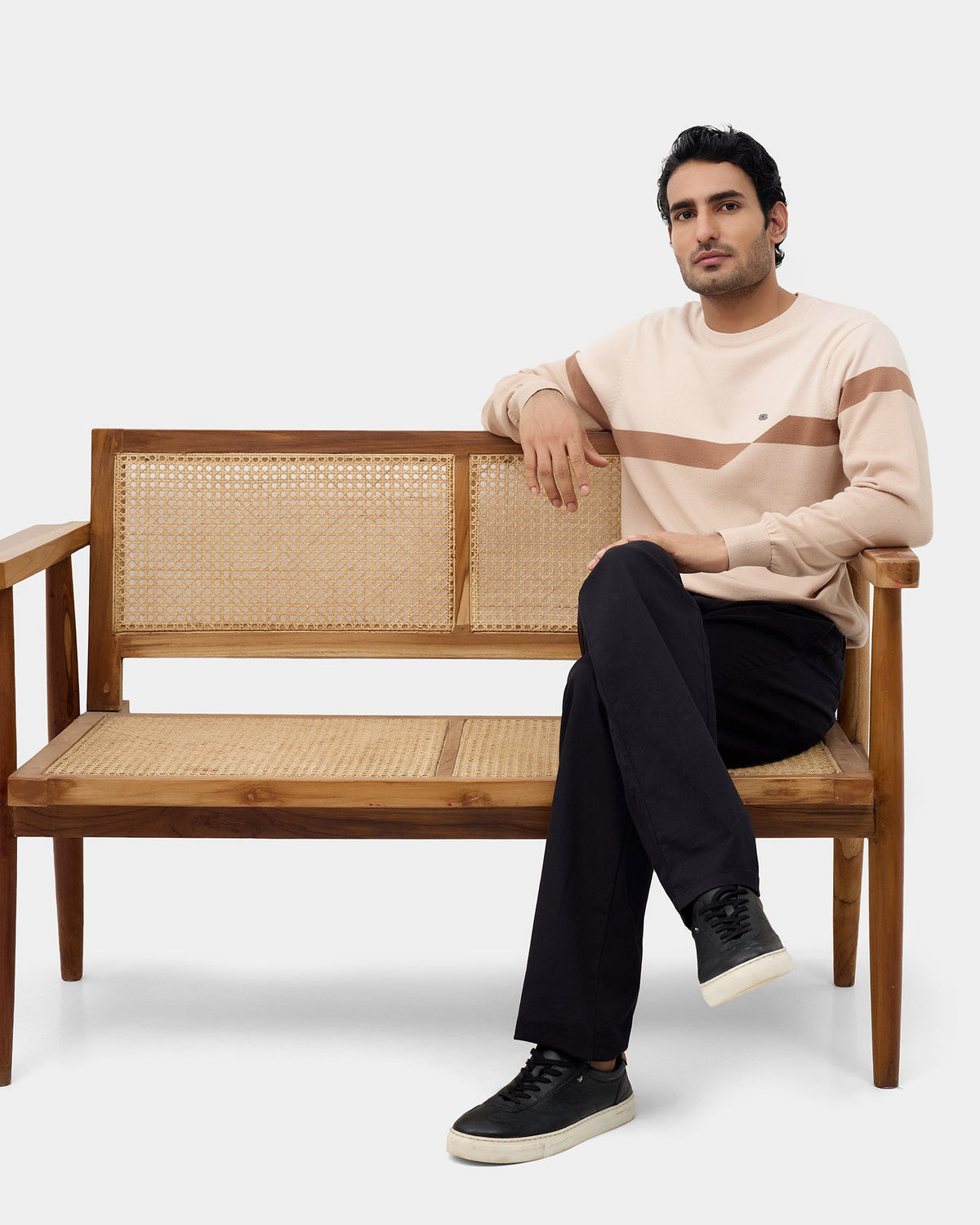 Beige Textured Sweater - Pepper