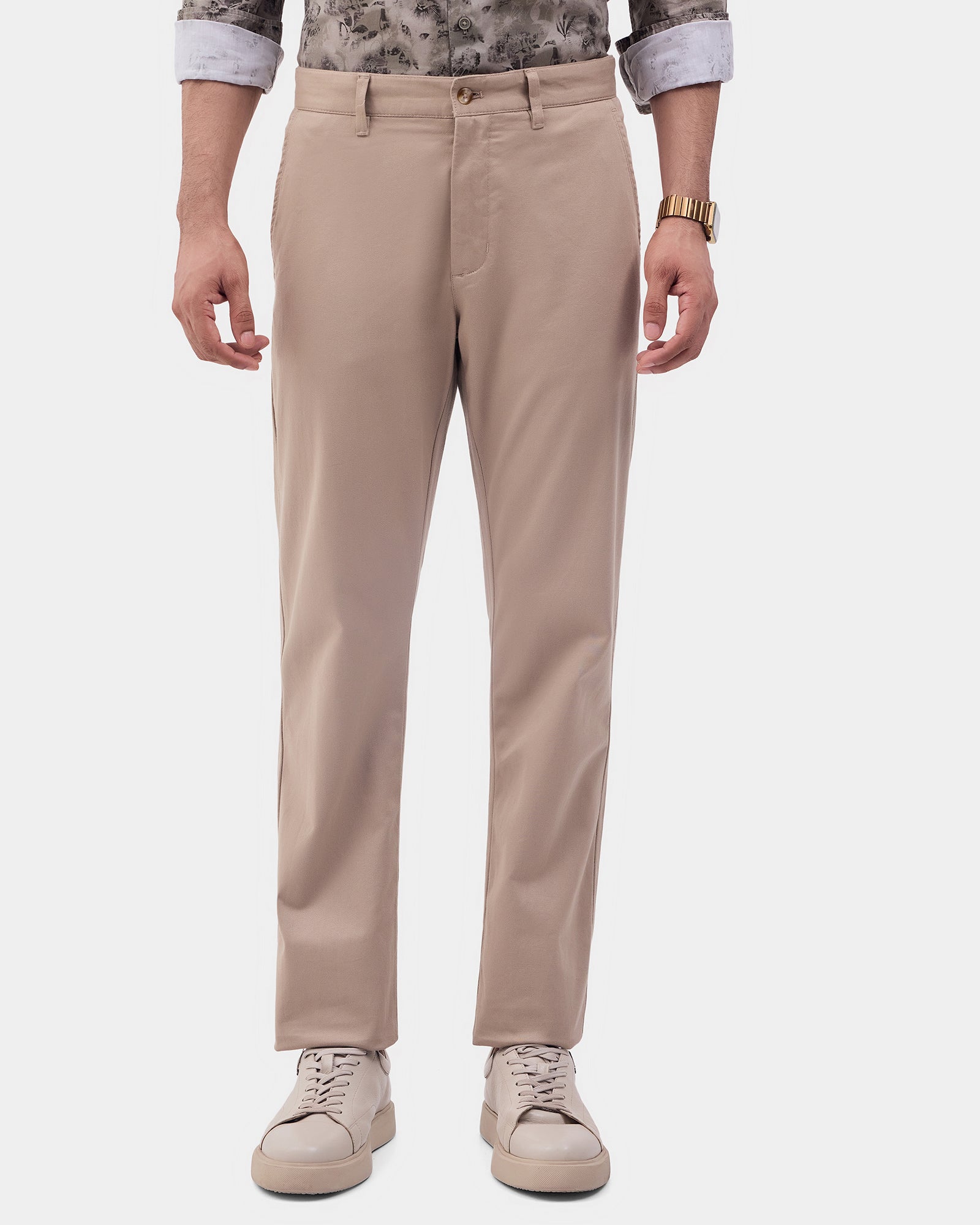 Beige Textured Khakis - Langstang