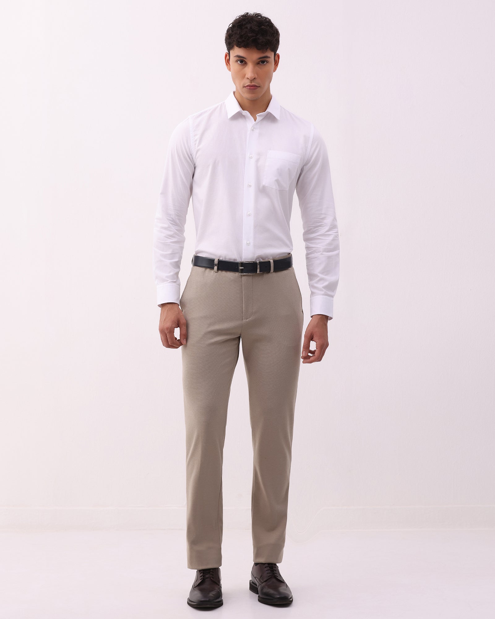 Beige Textured Trouser - Jay