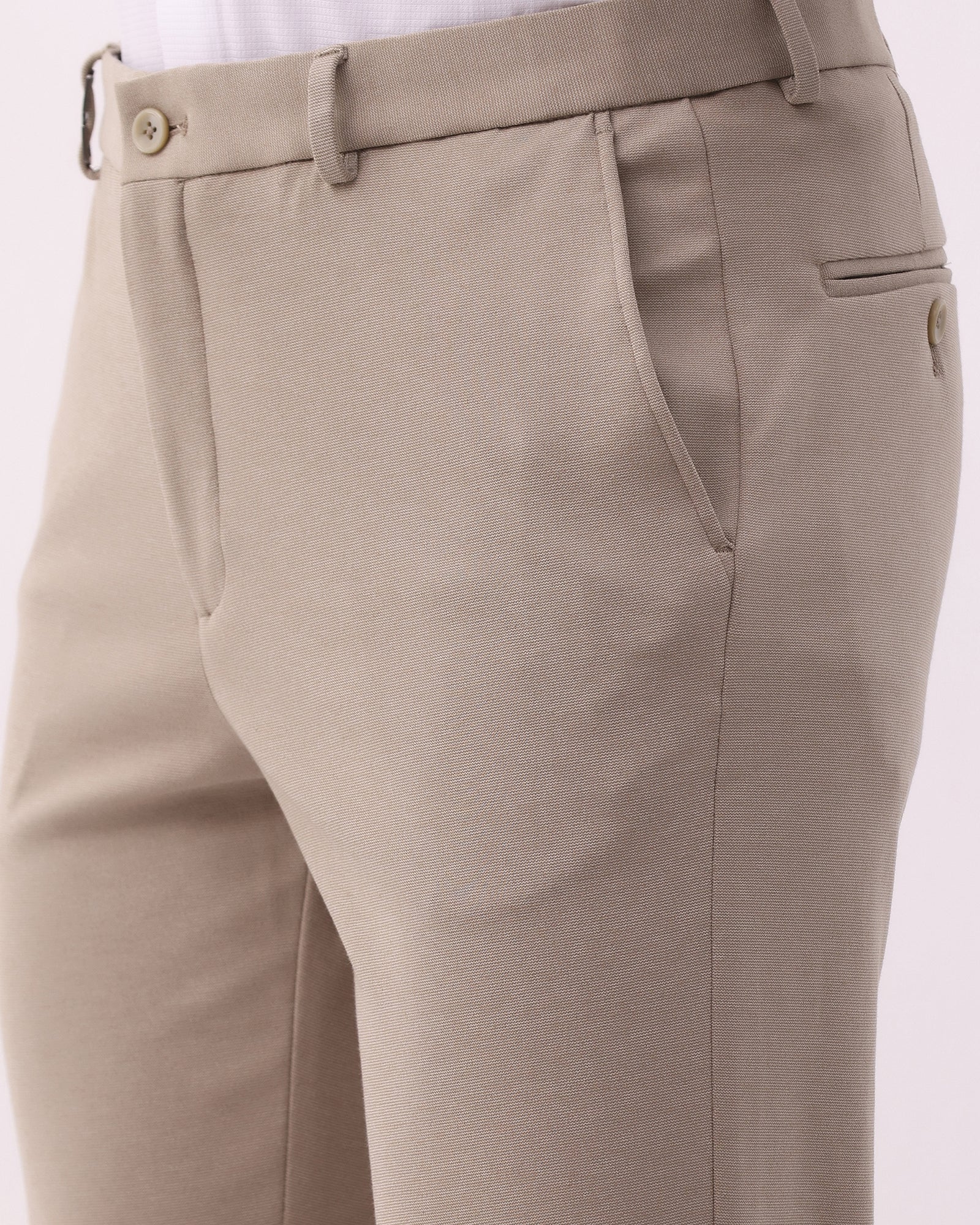 Beige Textured Trouser - Jay