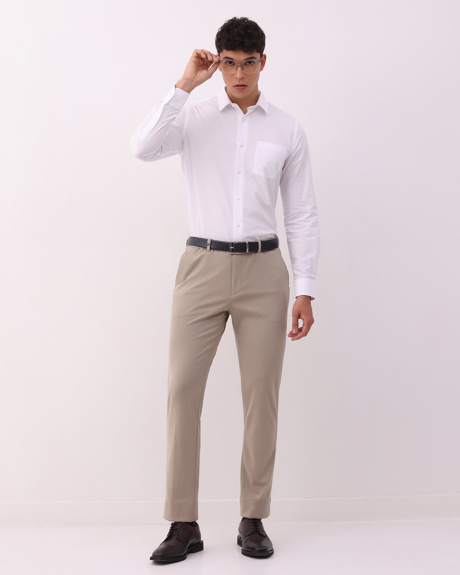 Beige Textured Trouser - Jay
