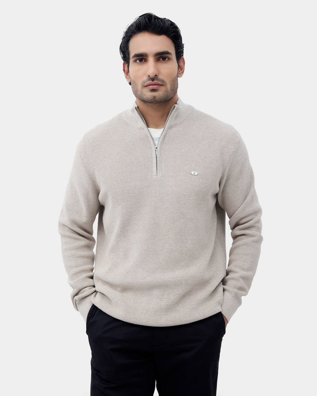 Beige Stripe Sweater - Olive