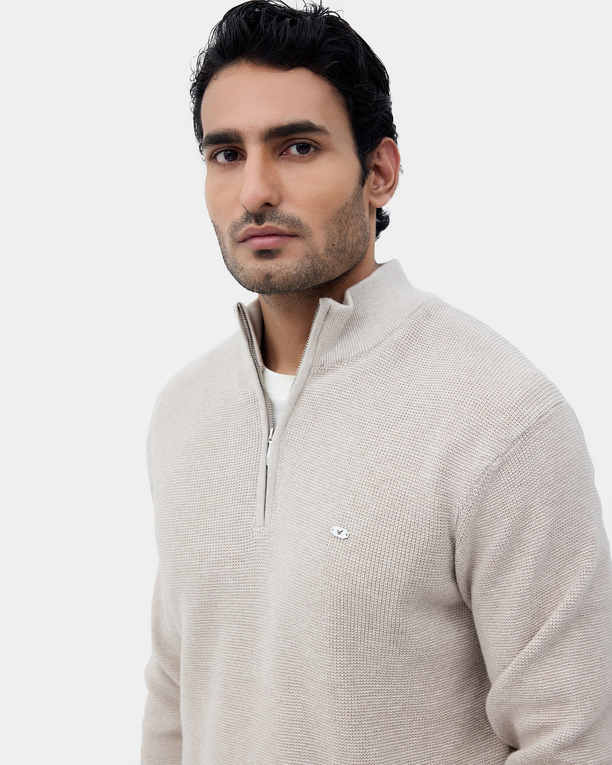 Beige Stripe Sweater - Olive