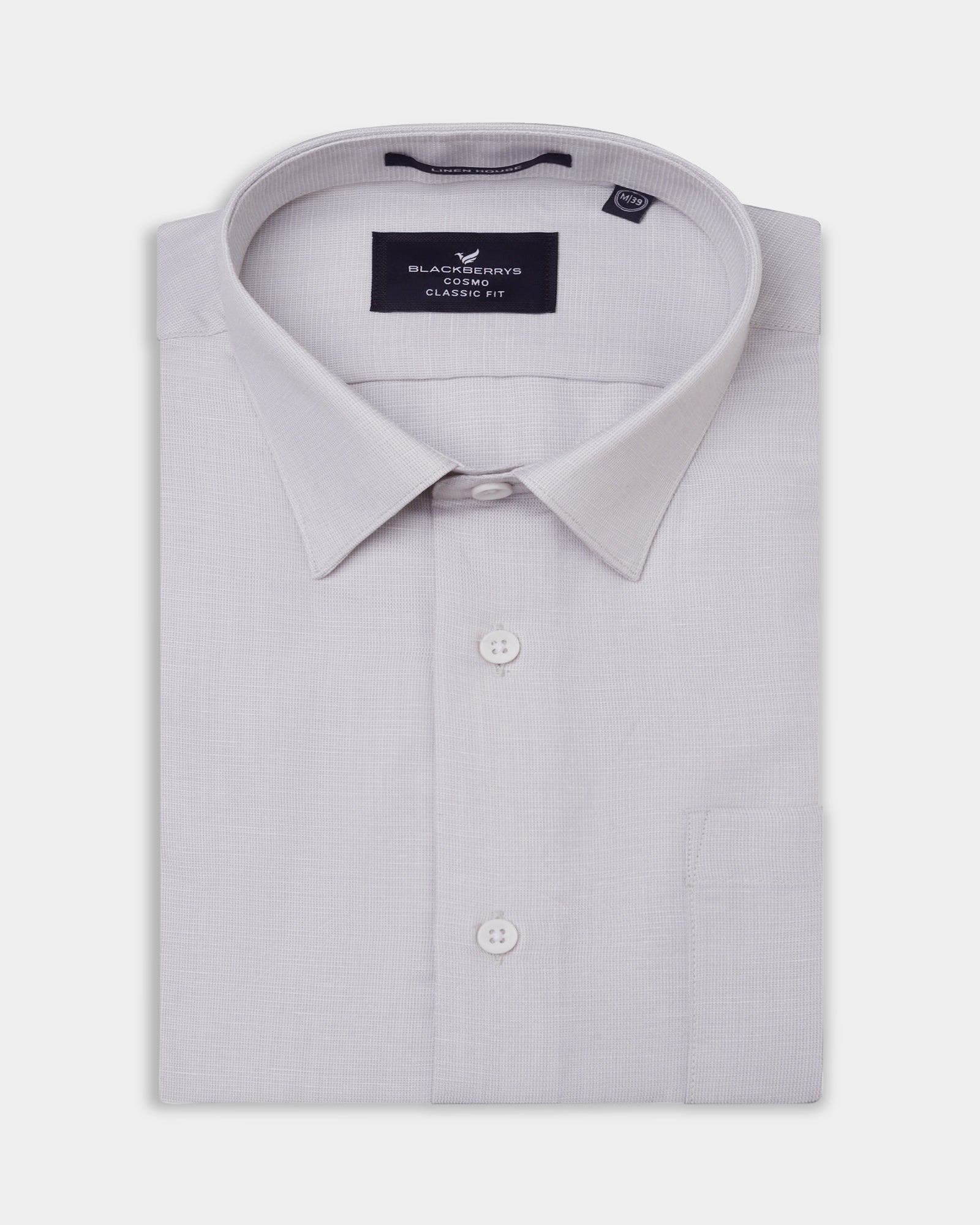 Beige Half Sleeve Linen Textured Shirt - Karter