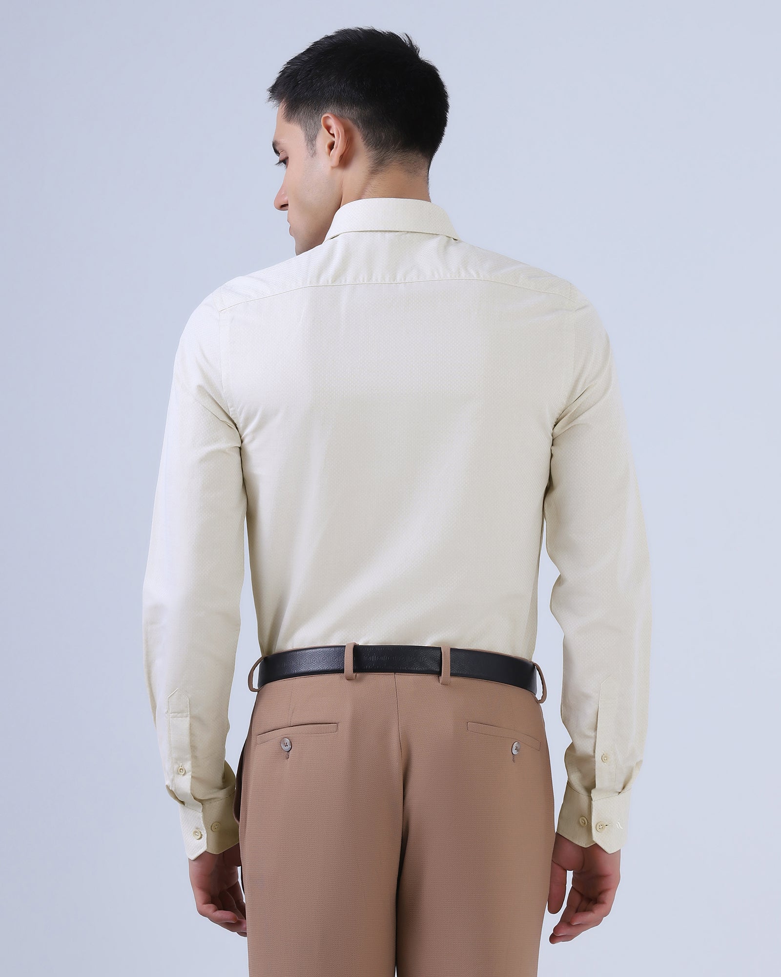 Beige Linen Textured Shirt - Kross